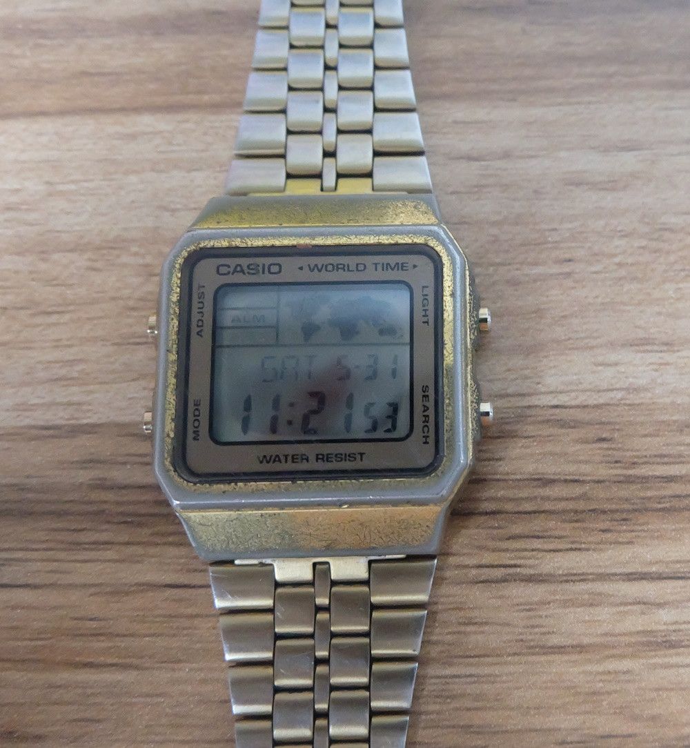 Casio 3437 A500W Digital Watch in Gold, Men's