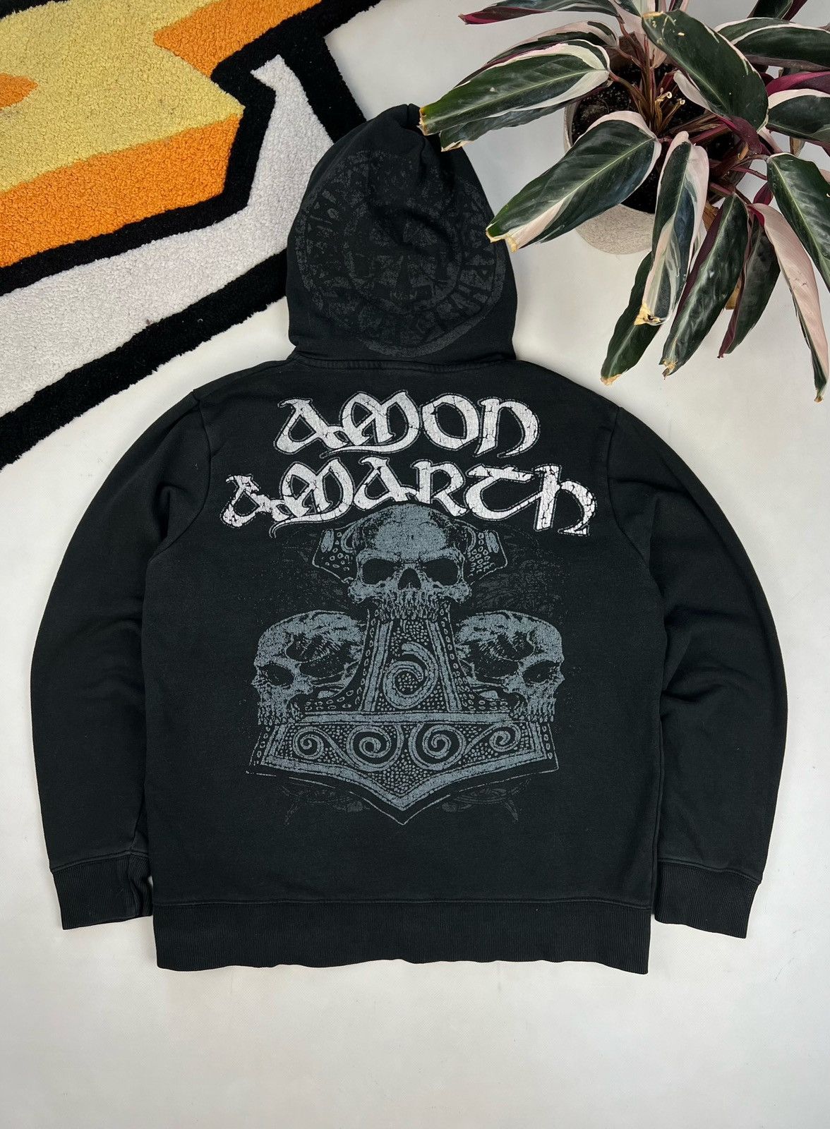 Band Tees × Vintage VINTAGE Y2K AMON AMARTH AMAZING FADED BAND ZIP HOODIE Size US M / EU 48-50 / 2 - 1 Thumbnail