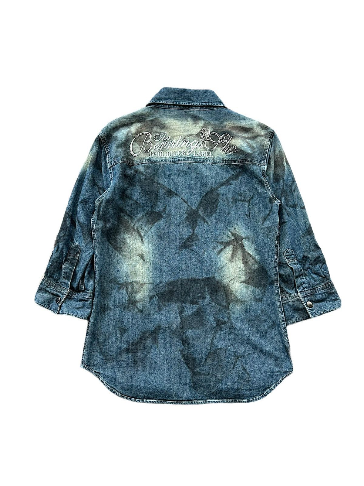BERNINGS SHO 00's Berning Sho Black Label dirty mud max denim shirt Size US M / EU 48-50 / 2 - 4 Thumbnail