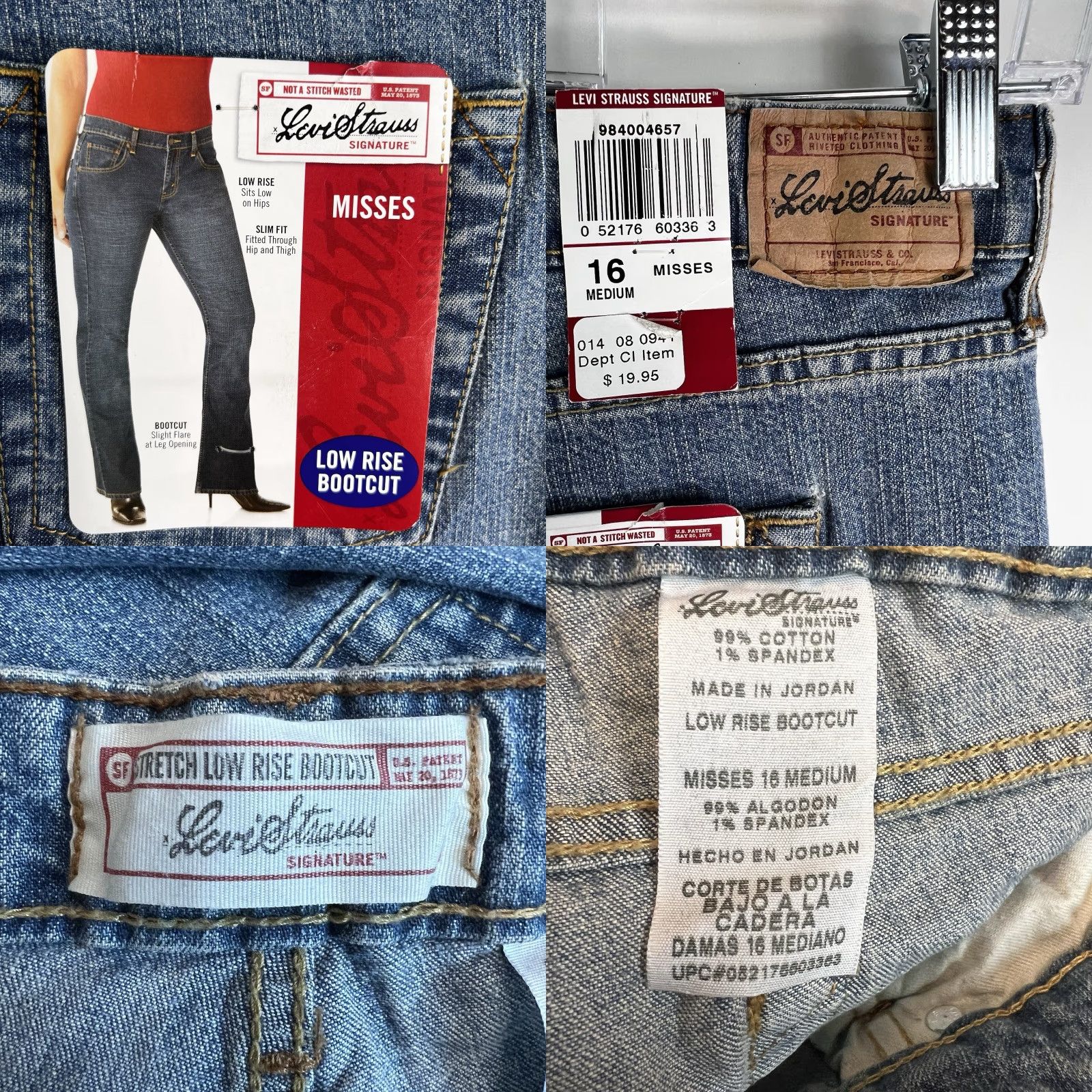 Levi's VINTAGE Levi's Signature Modern Boot Cut Denim Jeans Women 16 Blue 39x33 NWT Slim Stretch Leather Logo Zipper Button 5-Pocket Jeans Mens? Size 38" / US 16 / IT 52 - 9 Thumbnail