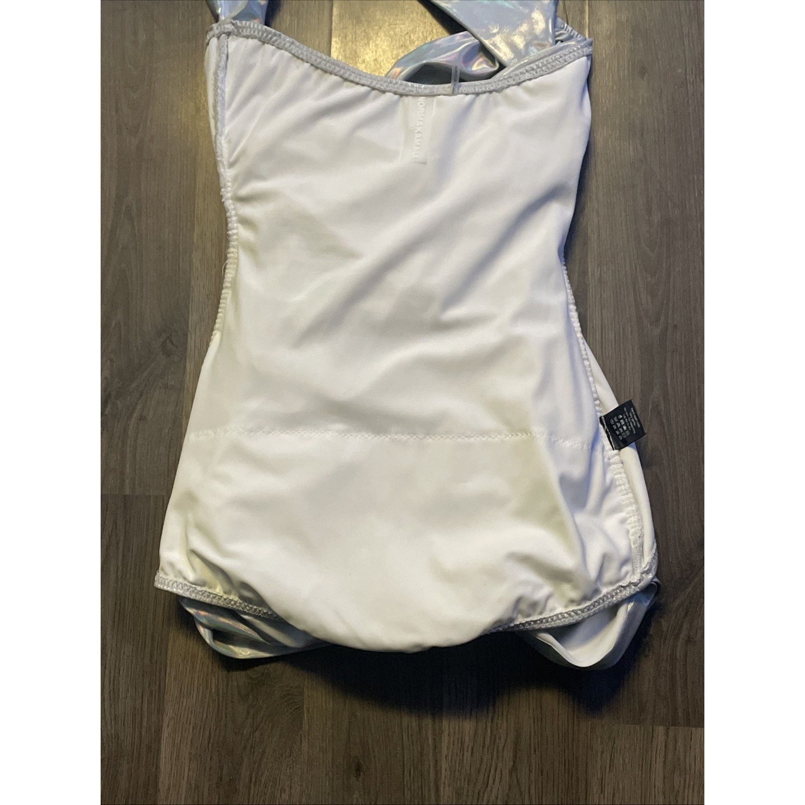 Norma Kamali Norma Kamali Bill Mio Swimsuit XS NWT Silver Iridescent Size ONE SIZE - 17 Thumbnail