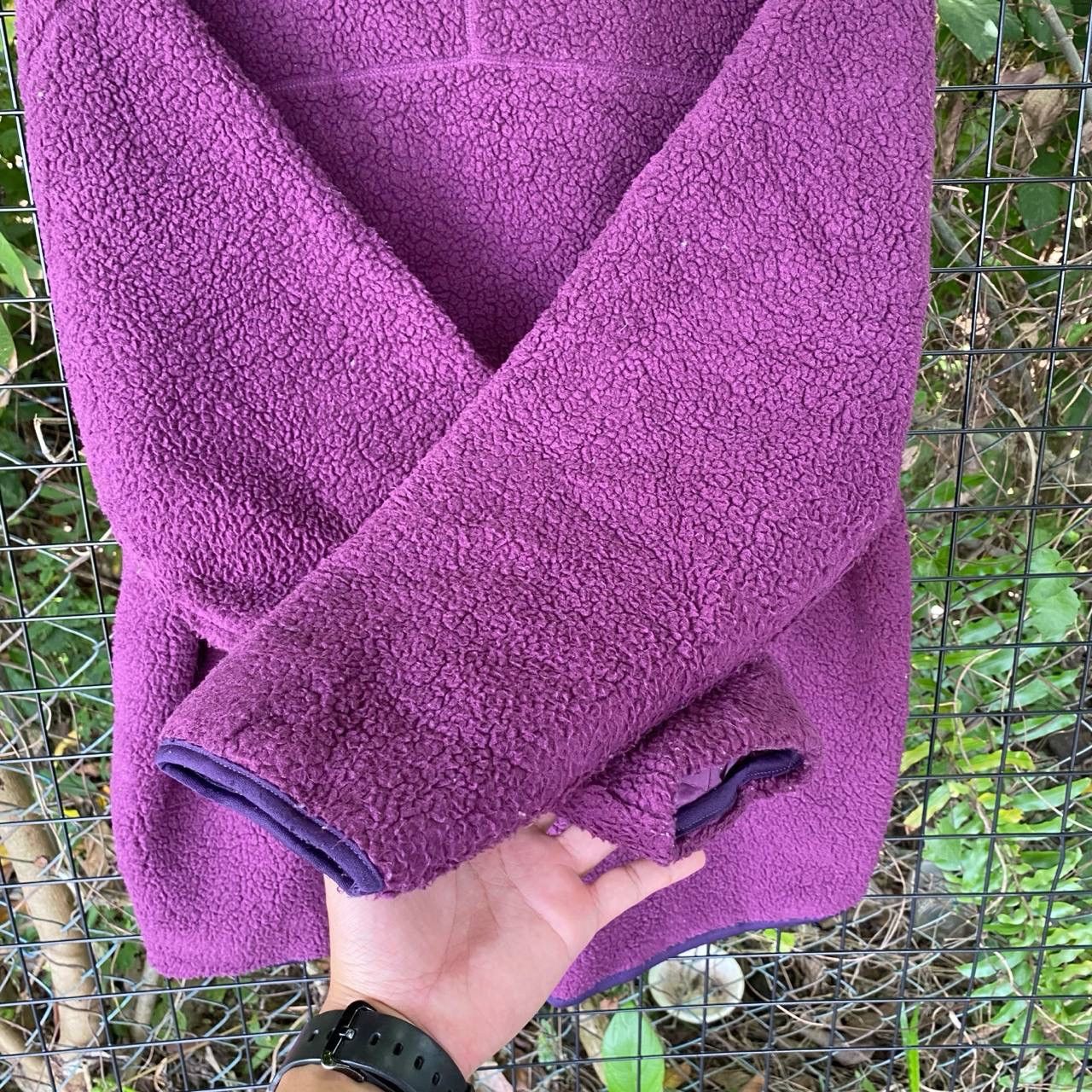 Japanese Brand × Purple Vtg Deep Pile Fleece Zipper Jacket Size US L / EU 52-54 / 3 - 10 Thumbnail