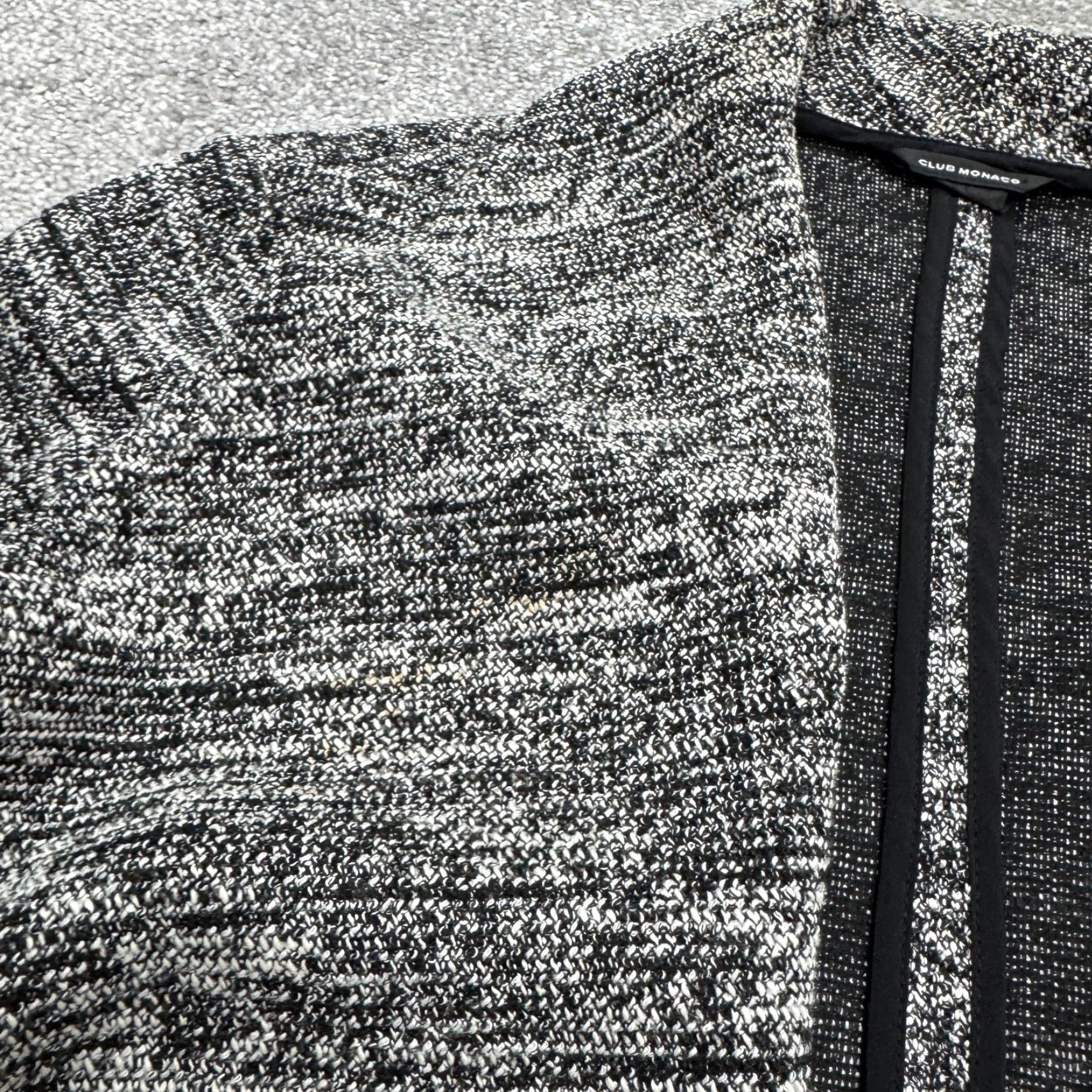 Club Monaco Club Monaco Cardigan Sweater Womens Medium Black White Marled Knit Stretch Open Size M / US 6-8 / IT 42-44 - 4 Thumbnail