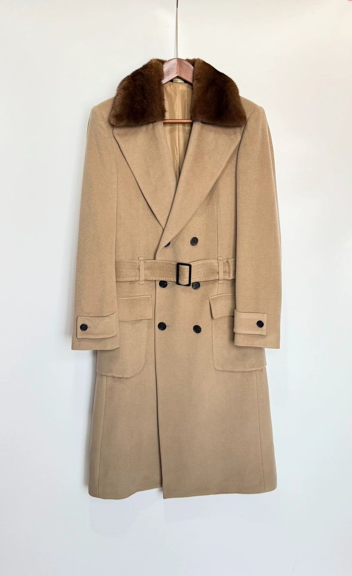 Fendi Fendi Mink Fur Collar Camel Wool Coat 50 Size US M / EU 48-50 / 2 - 1 Thumbnail