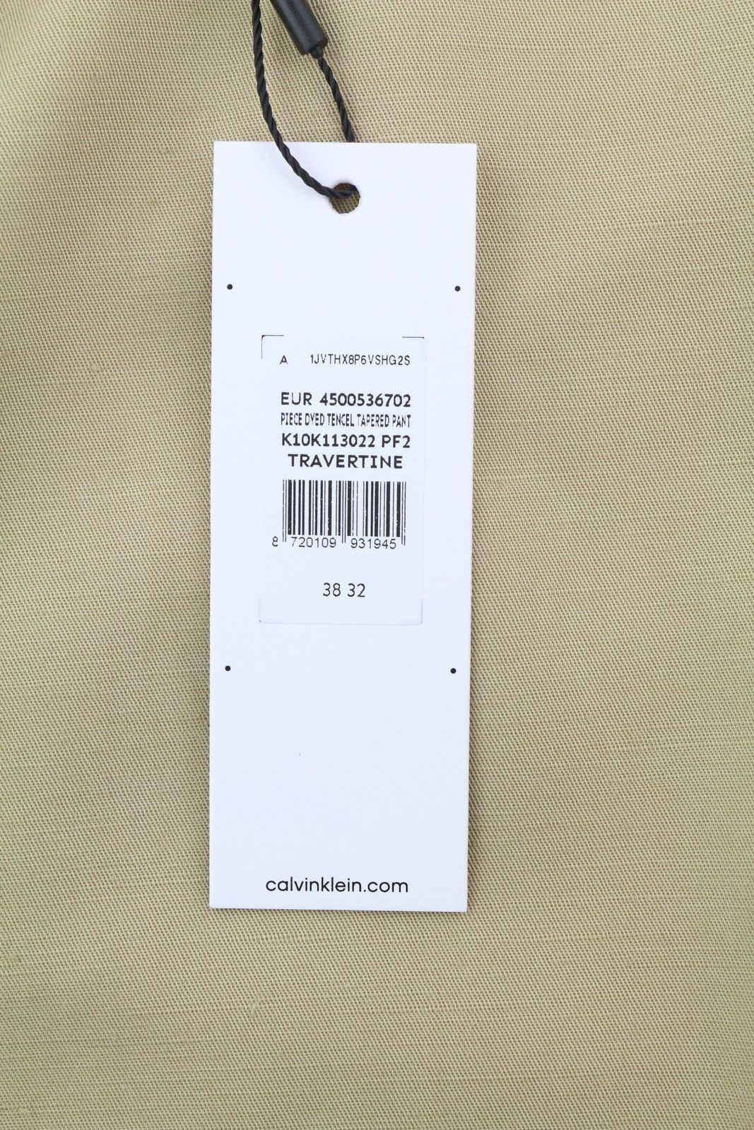 Calvin Klein DYED TENCEL TAPERED W38/L32 Brown Linen Trousers 85161 Size US 38 / EU 54 - 8 Thumbnail