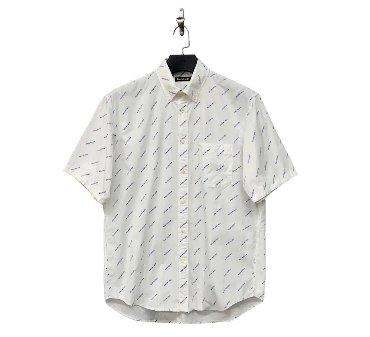 Balenciaga Balenciaga All Over Logo Shirt Size 37 Size US S / EU 44-46 / 1 - 1 Thumbnail