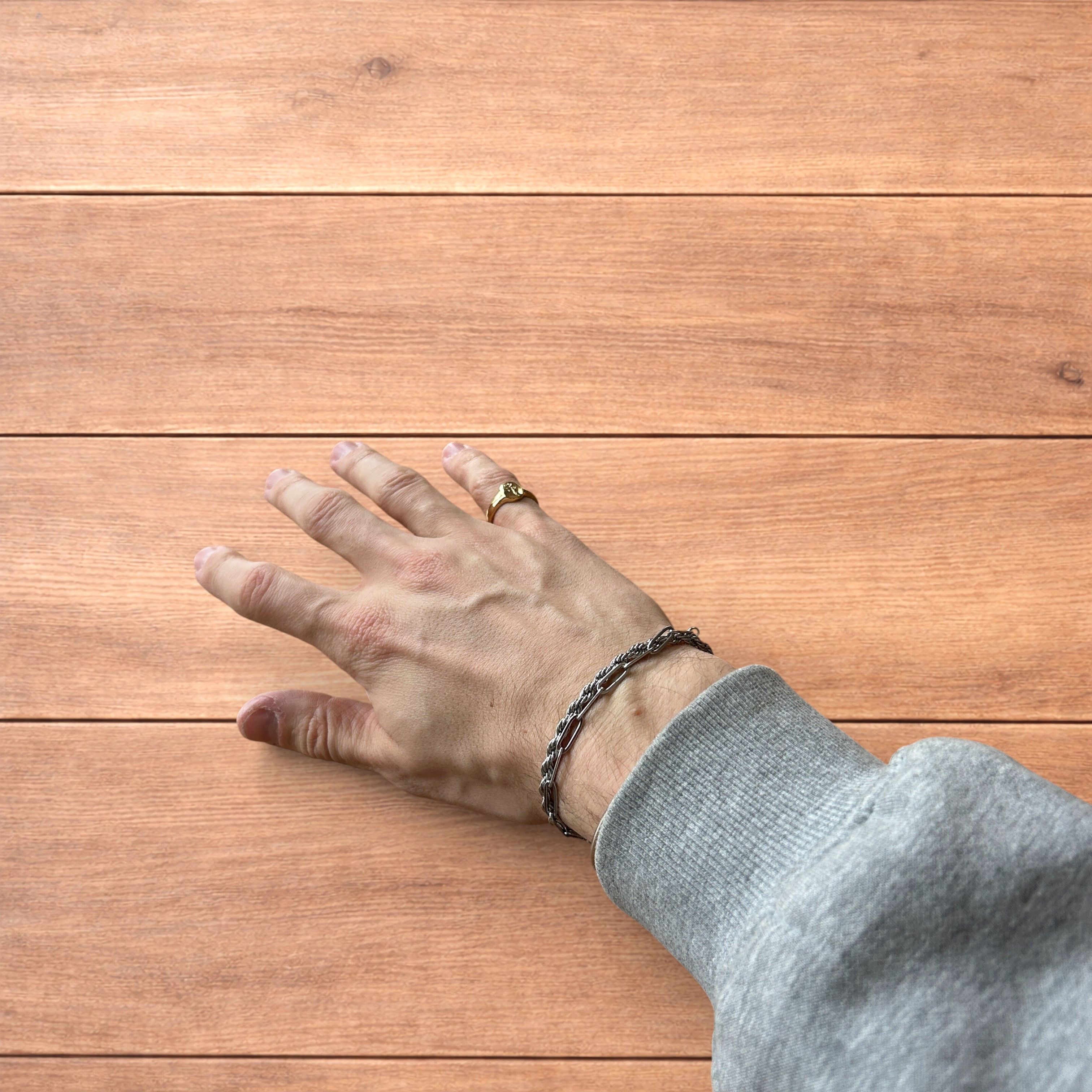 Japanese Brand Vintage style signet ring with rose detail in gold. Size ONE SIZE - 3 Thumbnail