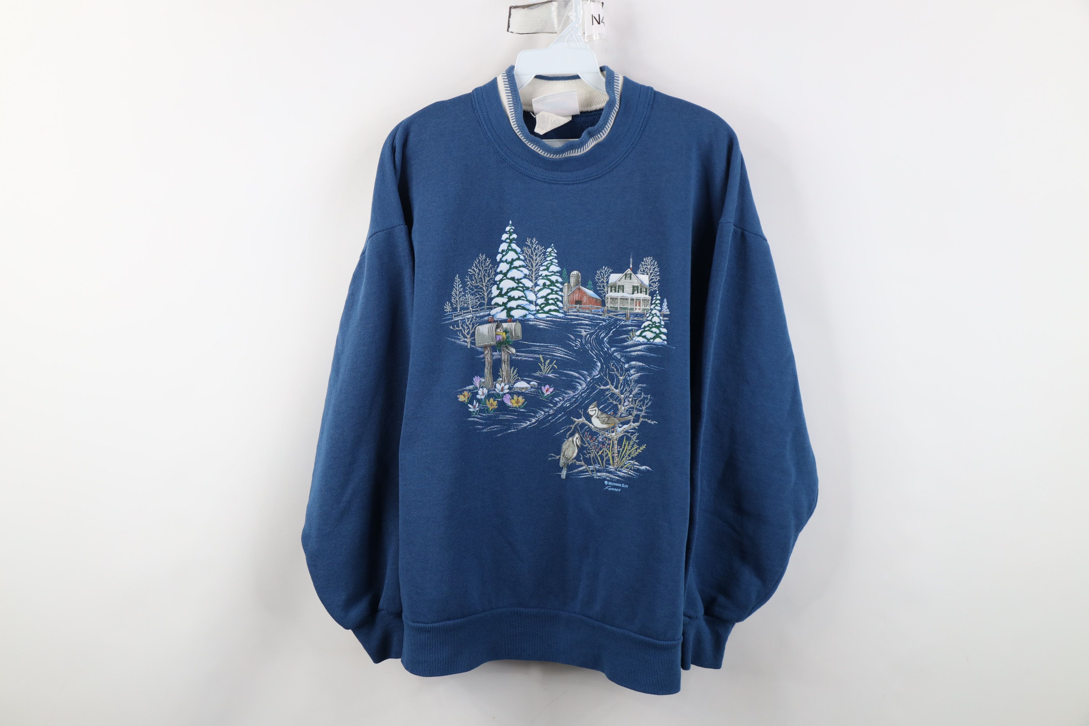 Vintage Vintage 90s Streetwear Winter Farmhouse Bird Sweatshirt USA Size L / US 10 / IT 46 - 1 Thumbnail