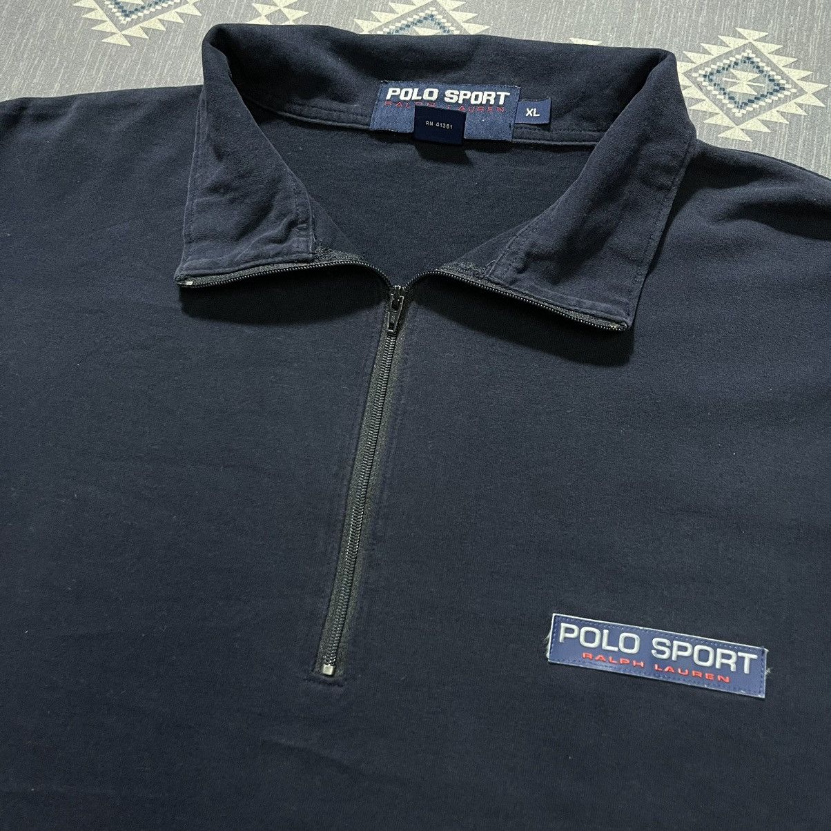 Polo Ralph Lauren × Vintage Vintage 90s Polo Sport Half Zipper Mockneck Shirt Size US XL / EU 56 / 4 - 7 Thumbnail