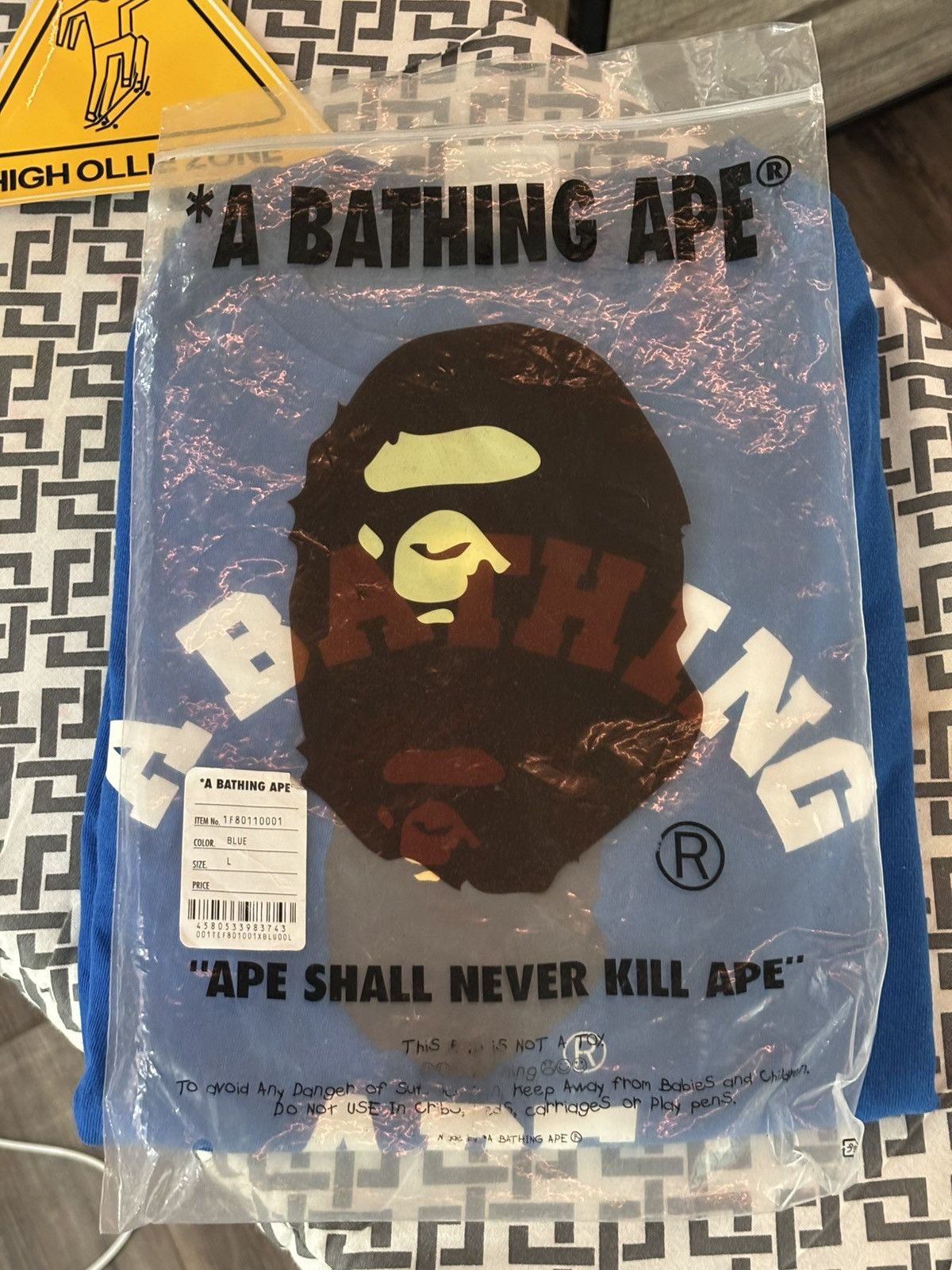 Bape A BATHING APE®️ Large College Tee (Blue) Size US L / EU 52-54 / 3 - 5 Thumbnail