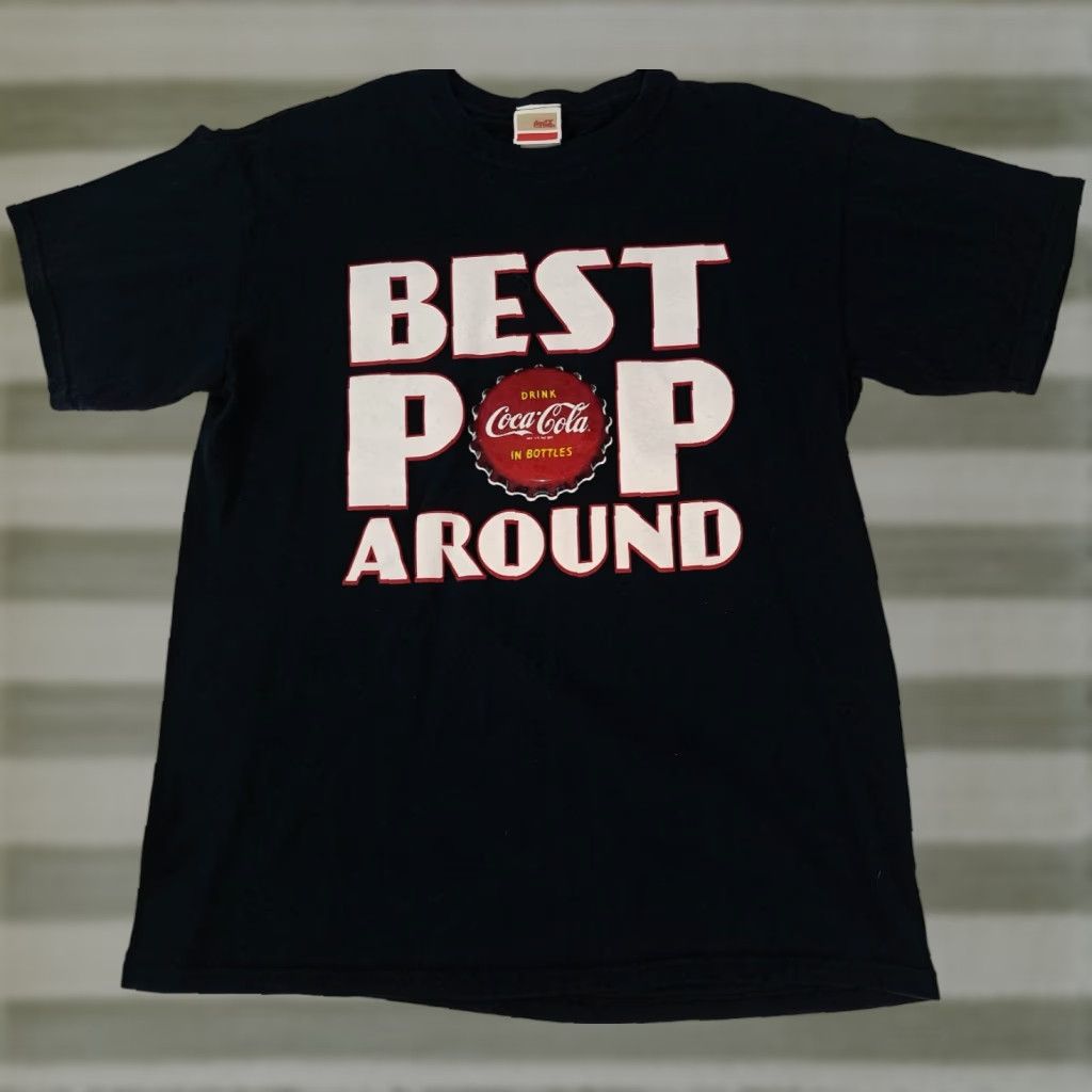 Vintage VINTAGE Coca-Cola Best Pop Black Printed T-Shirt sz Large Coca-Cola Shirt Unisex Adults 90s Retro Crew Neck Short Sleeve Size US L / EU 52-54 / 3 - 1 Thumbnail