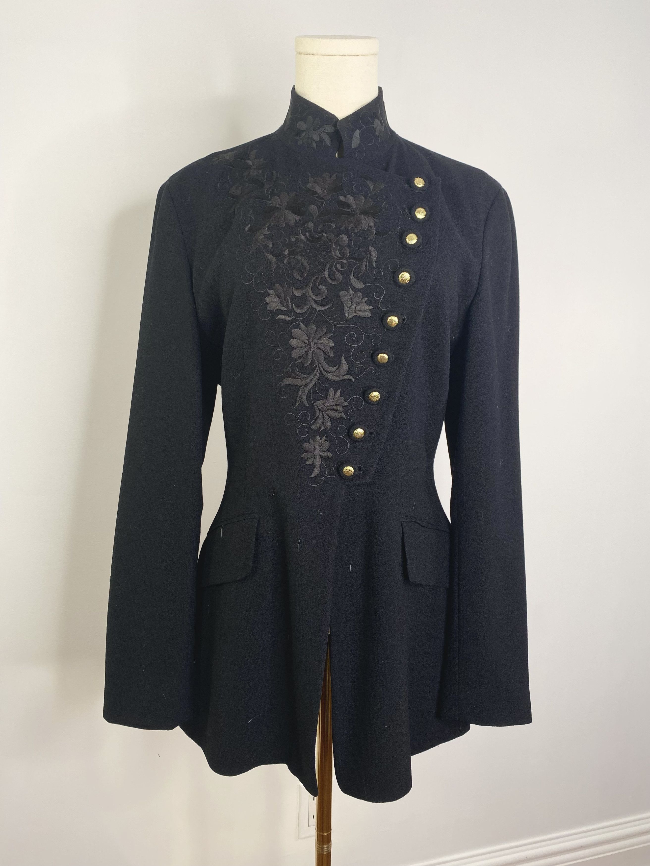 Designer Black & Gold Military Tailor Jacket - Jessica Size L / US 10 / IT 46 - 7 Thumbnail