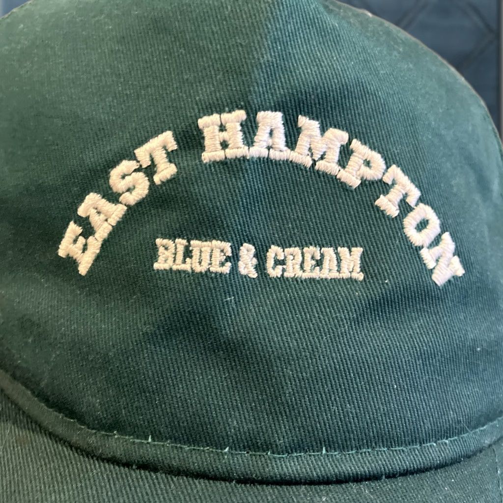 Vintage Blue & Cream Hat Mens One Size Green RARE EAST HAMPTON Embroidered Baseball Cap Worn Once Size ONE SIZE - 1 Thumbnail