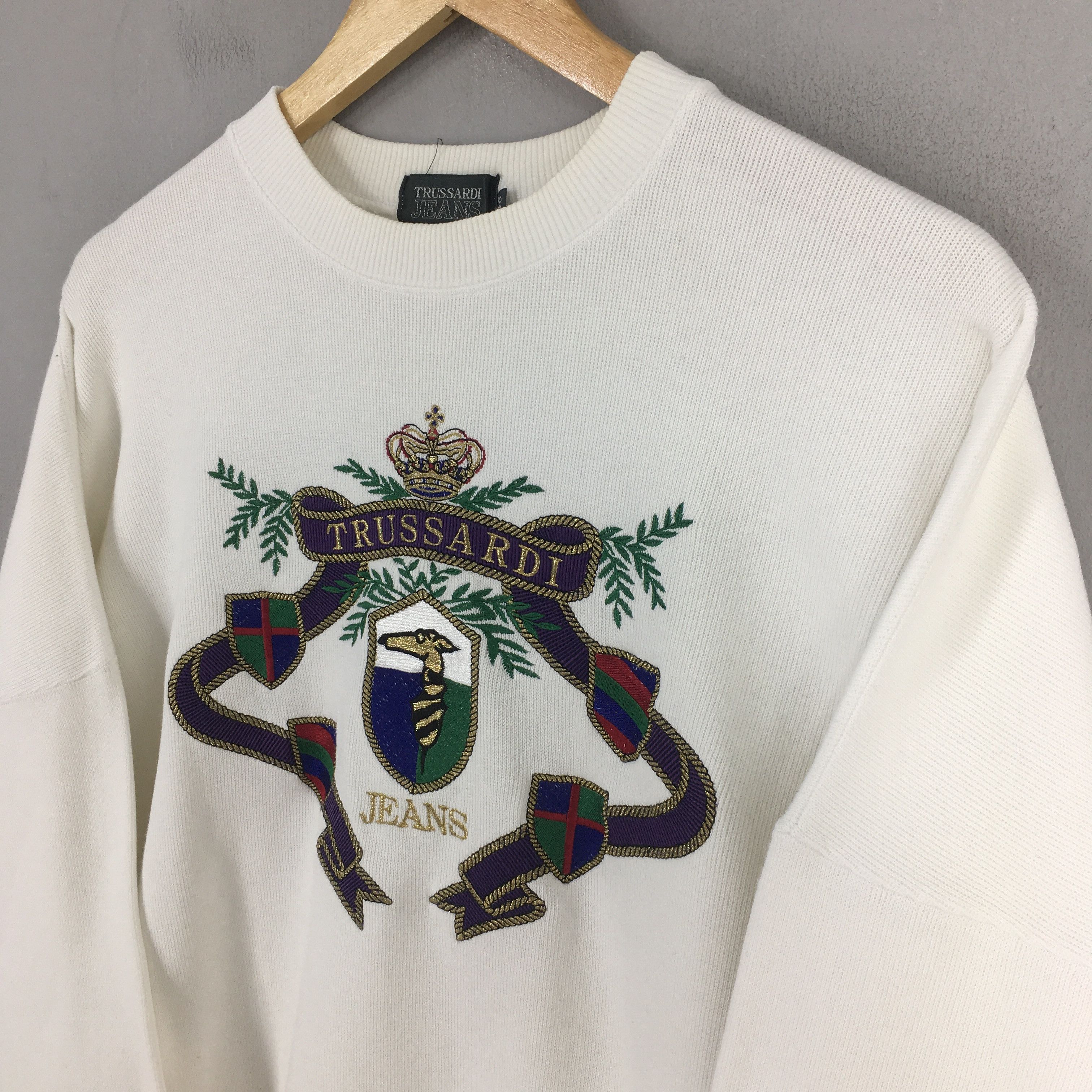 Trussardi Vintage Trussardi Jeans Italy Designer Sweatshirt XLarge Size US XL / EU 56 / 4 - 3 Thumbnail