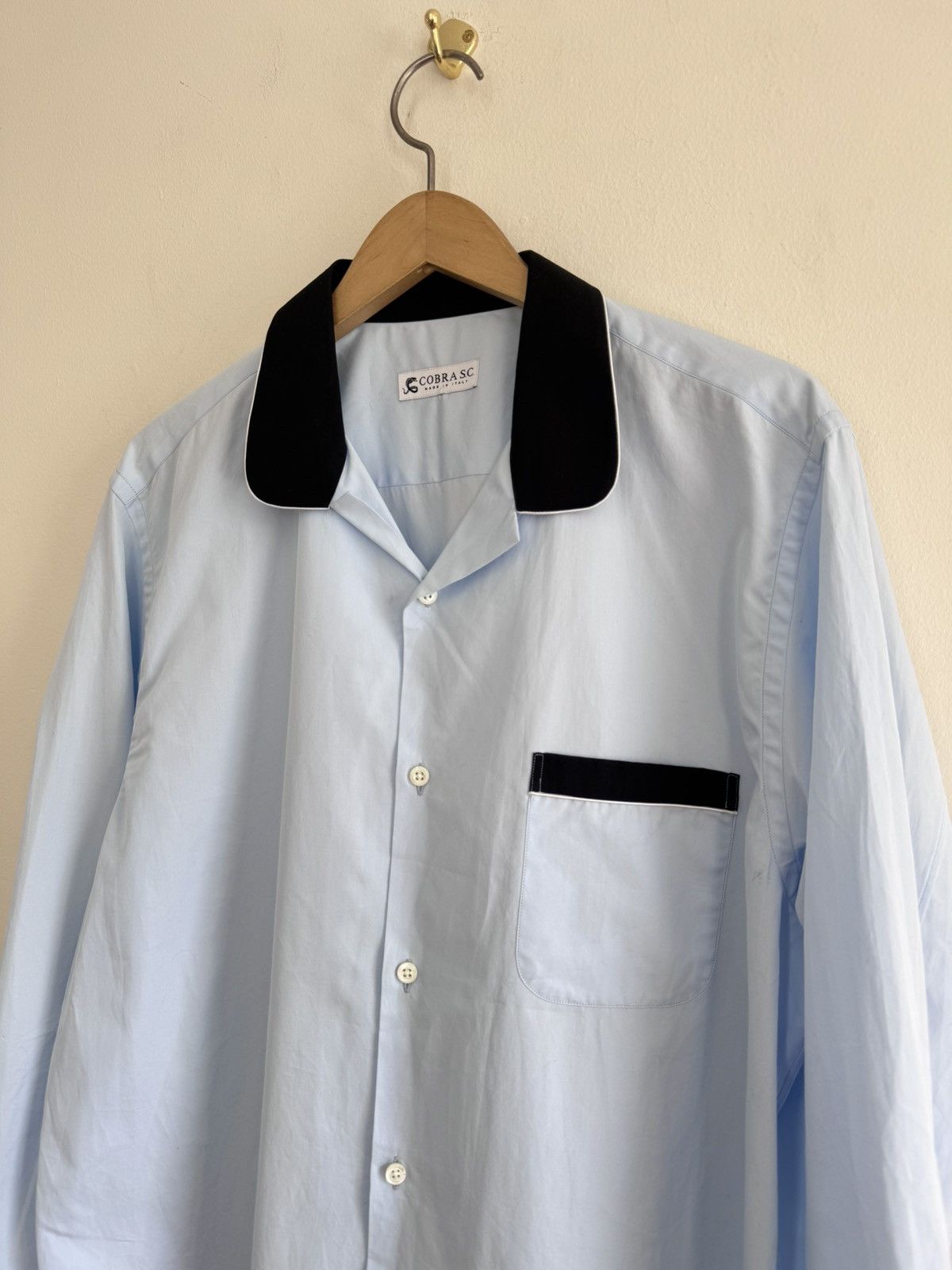 Cobra S.C. Cobra S.C. Contrast Trim Collar Shirt Made in Italy XL Size US XL / EU 56 / 4 - 2 Thumbnail