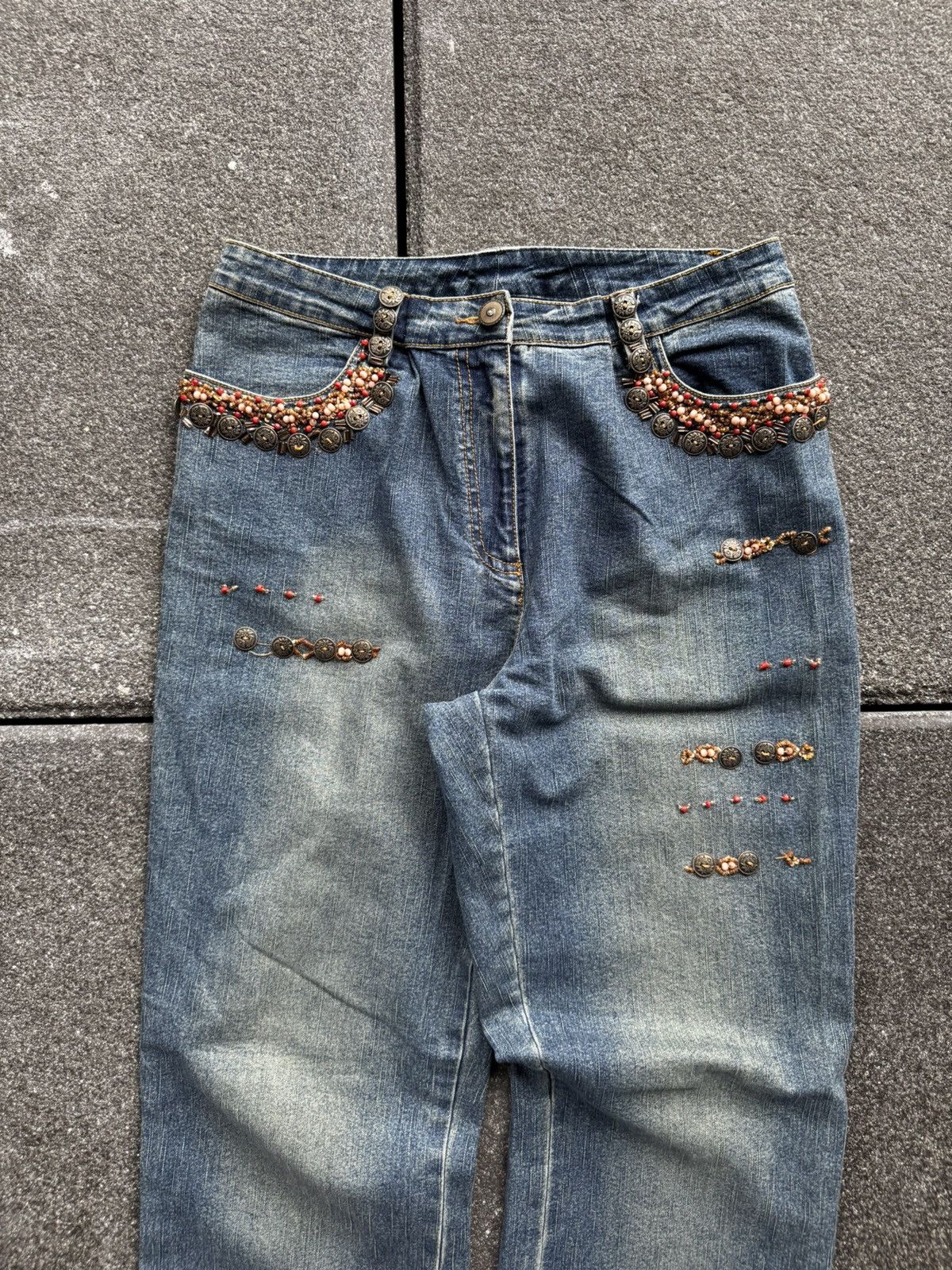 Juicy Couture CRAZY Y2K LOW RISE ACCENT JEANS Size 28" / US 6 / IT 42 - 3 Thumbnail