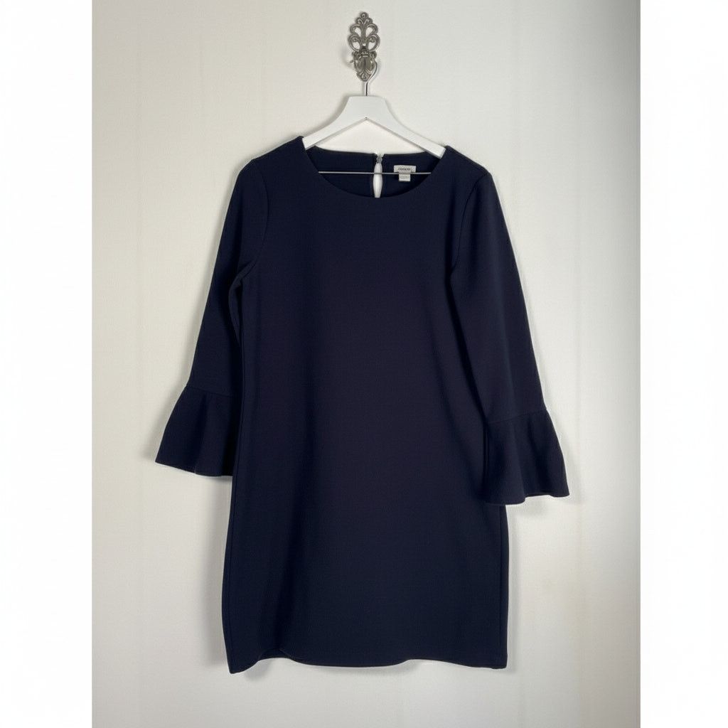 J.Crew J.Crew · Size XL · Ruffle Bell-Sleeve Shift Dress · Navy Size XL / US 12-14 / IT 48-50 - 1 Thumbnail