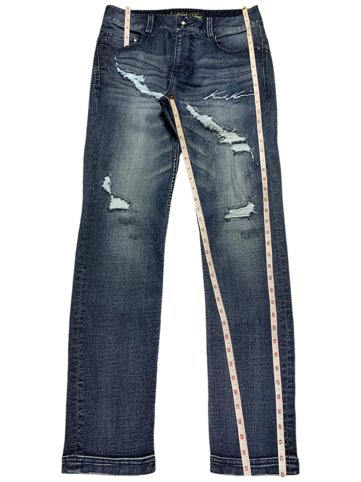 Japanese Brand × Karl Kani Vintage Japanese Karl Kani Faded Rip Slim Distressed Jeans Size US 32 / EU 48 - 14 Thumbnail