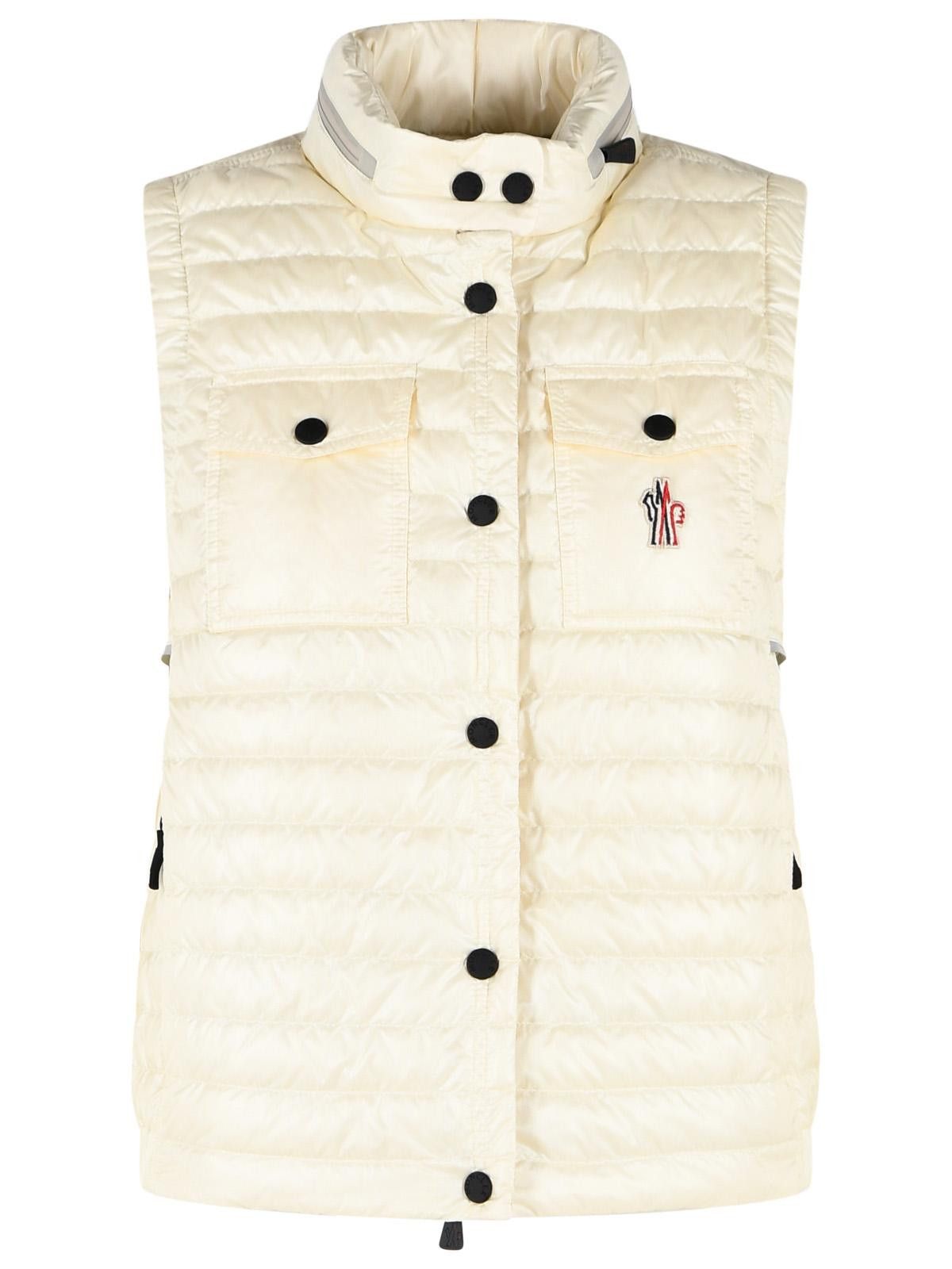 Moncler Grenoble MONCLER GRENOBLE 'Gumiane' Padded Vest With Hood In Ivory White Polyamide Size M / US 6-8 / IT 42-44 - 1 Thumbnail