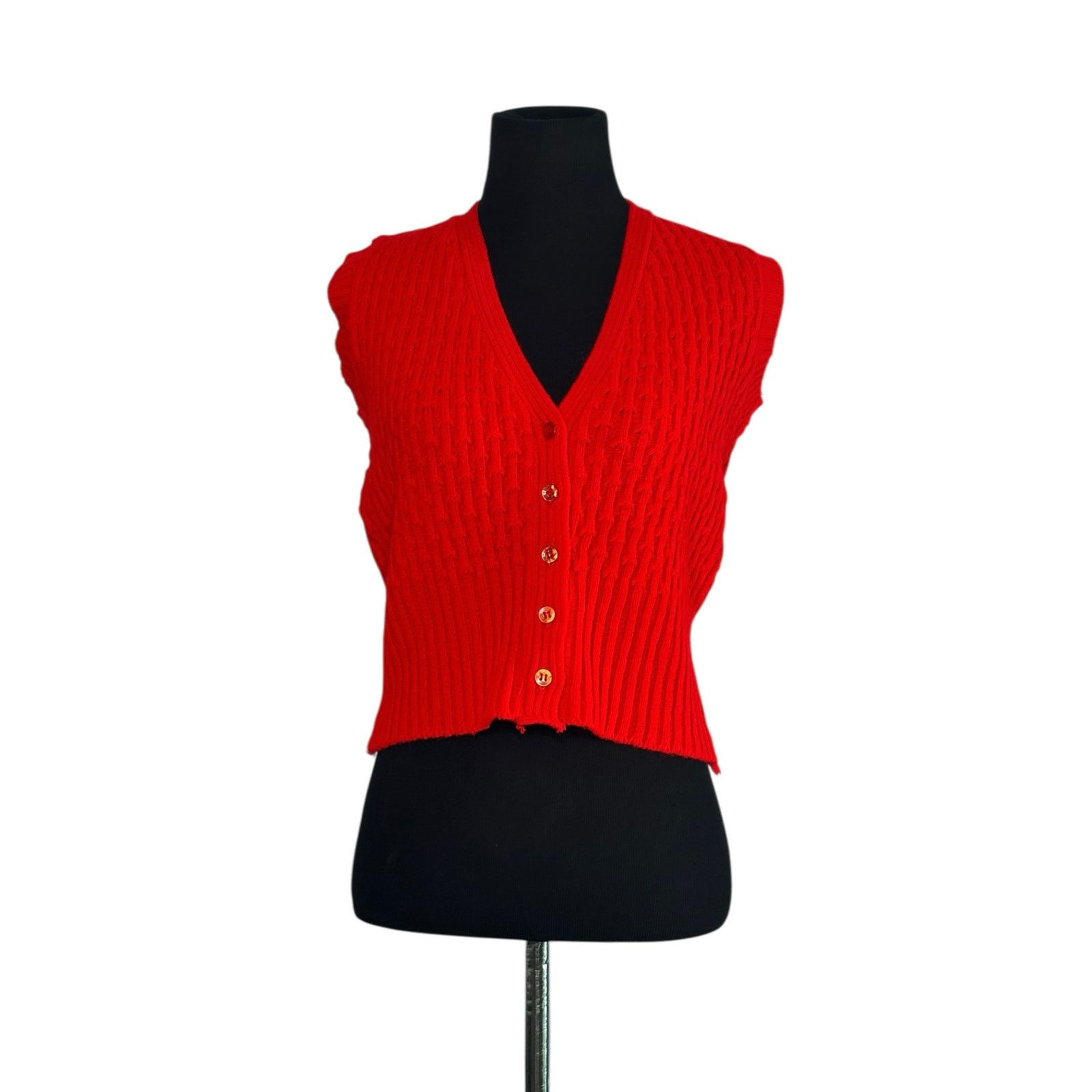 Vintage Vintage red buttoned sweater vest size Small Size S / US 4 / IT 40 - 13 Thumbnail