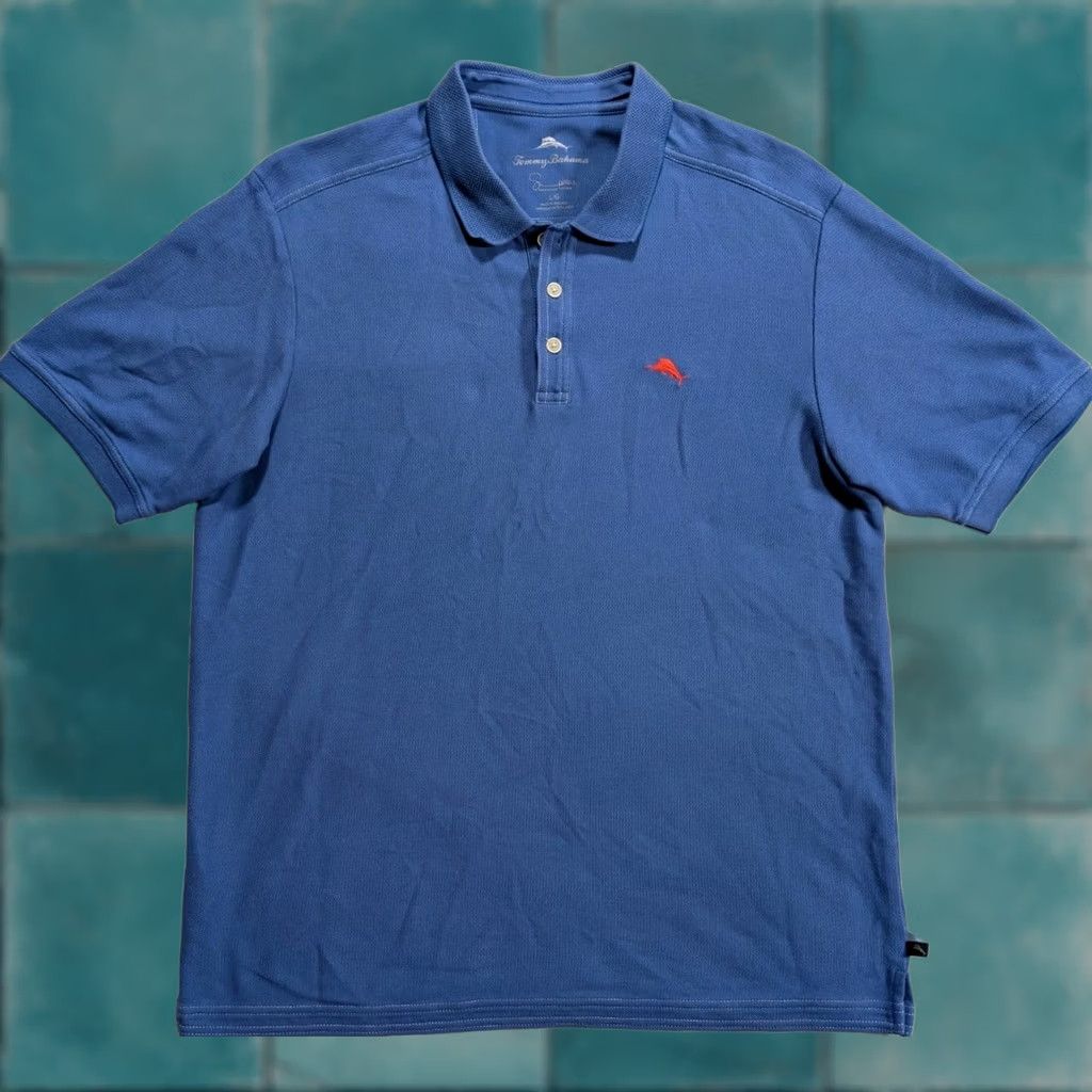 Tommy Bahama Tommy Bahama Polo Shirt Men L Blue Island Zone Supima Short Sleeve Casual Golf Polo Size US L / EU 52-54 / 3 - 1 Thumbnail