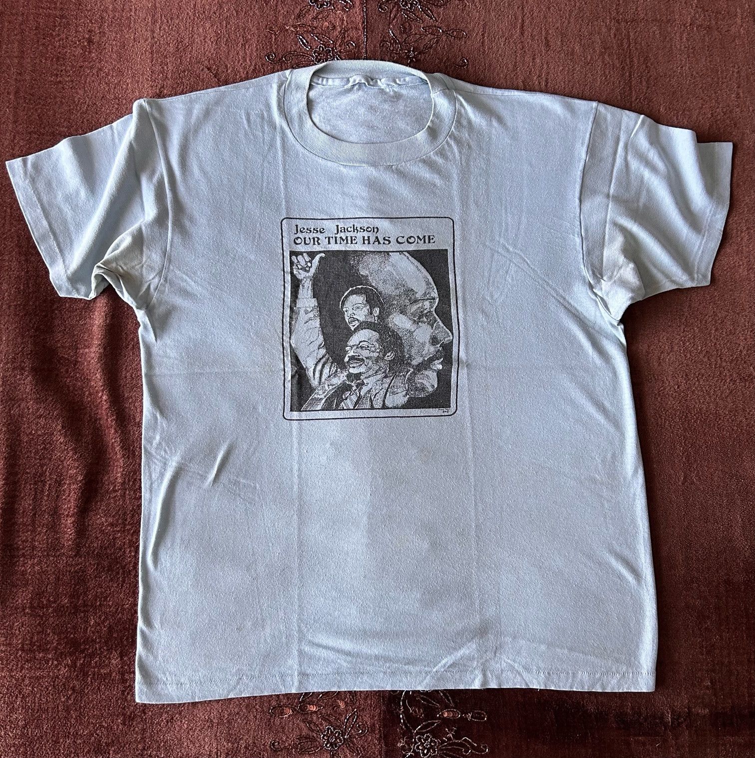 Vintage 1984 Jesse Jackson Ouf time has come Tee Single Stitch Size US M / EU 48-50 / 2 - 1 Thumbnail