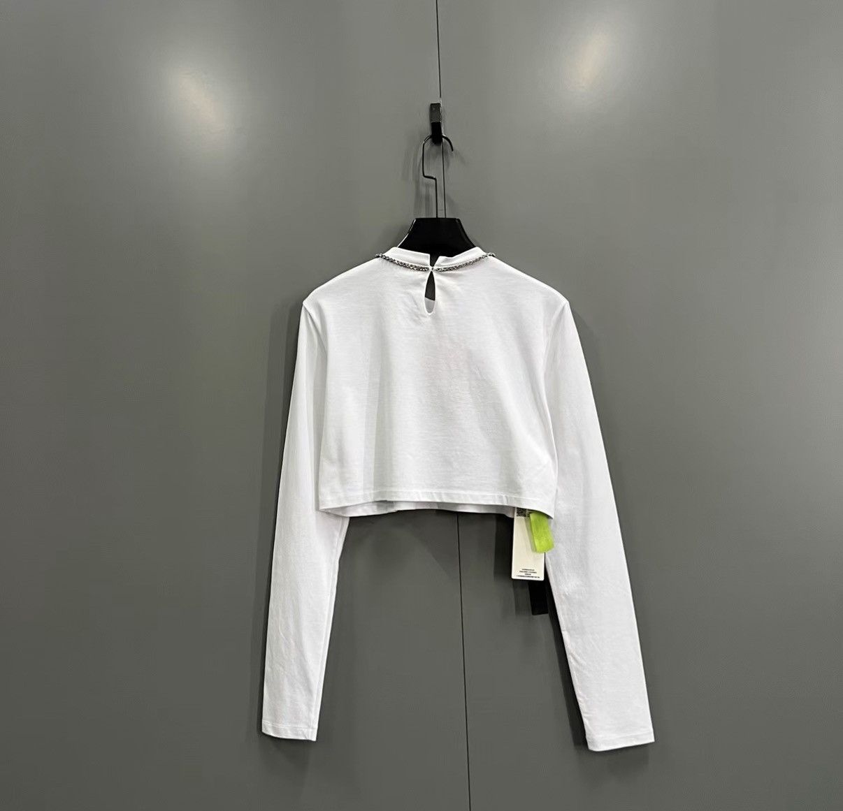 Miu Miu Miu Miu White Rhinestone Collar Long Sleeve Top J41 Size M / US 6-8 / IT 42-44 - 2 Thumbnail