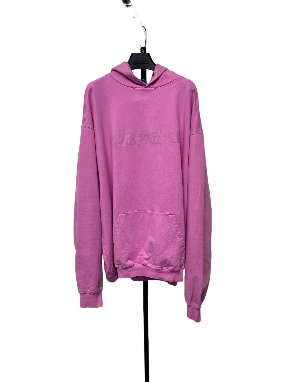 Balenciaga Balenciaga Distressed Logo Hoodie Pink M Size US M / EU 48-50 / 2 - 1 Thumbnail