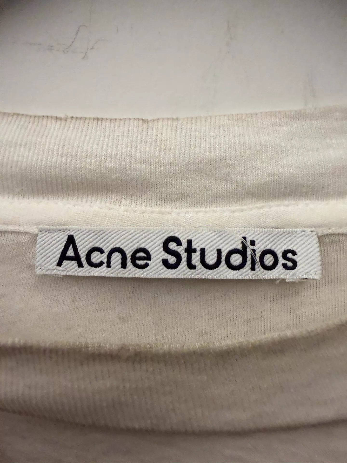 Acne Studios Acne ’96 SS23 Distressed Logo Crewneck LS White T-shirt S Size US S / EU 44-46 / 1 - 2 Thumbnail