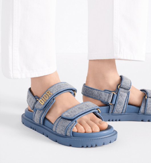 Dior o1w1db10126 KCO141 Sandals in Denim Blue Size US 12 / IT 42 - 7 Thumbnail