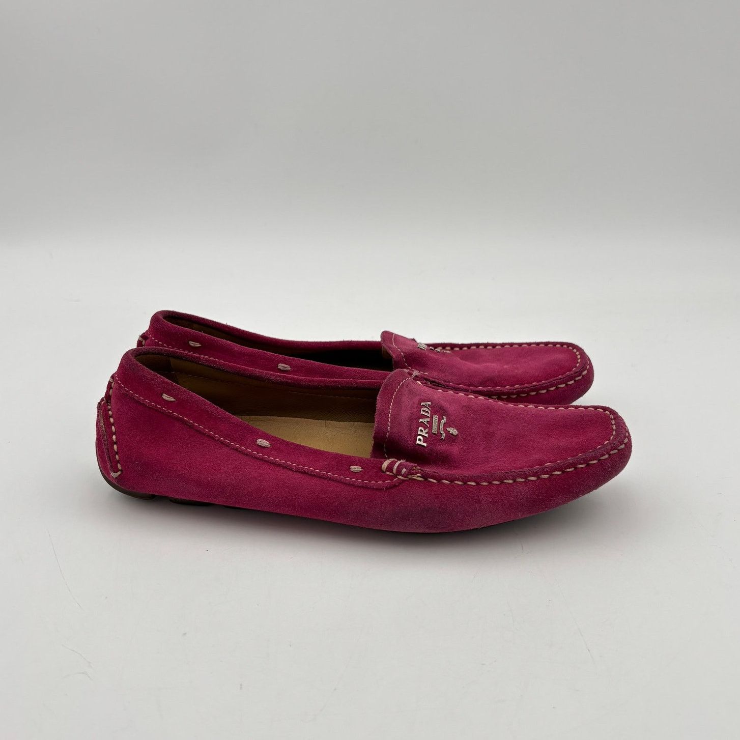 Prada Prada Fuschia Suede Driving Loafers Moccasins Women's 35.5 Size US 5.5 / IT 35.5 - 3 Thumbnail