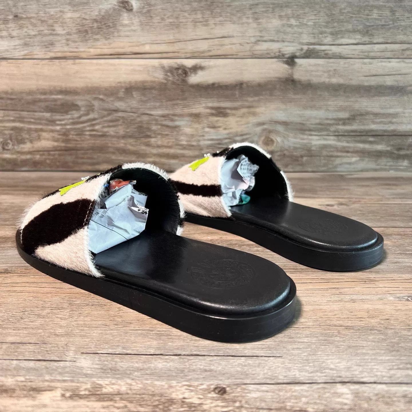 Chrome Hearts Chrome Hearts Zebra Green Leather Flame Cross Slippers 39 Size US 8.5 / IT 38.5 - 4 Thumbnail