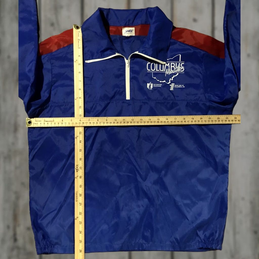 Etro VINTAGE Soark Windbreaker 1/4 Zip Jacket Columbus Marathon L Blue Mens 90s Size US L / EU 52-54 / 3 - 1 Thumbnail