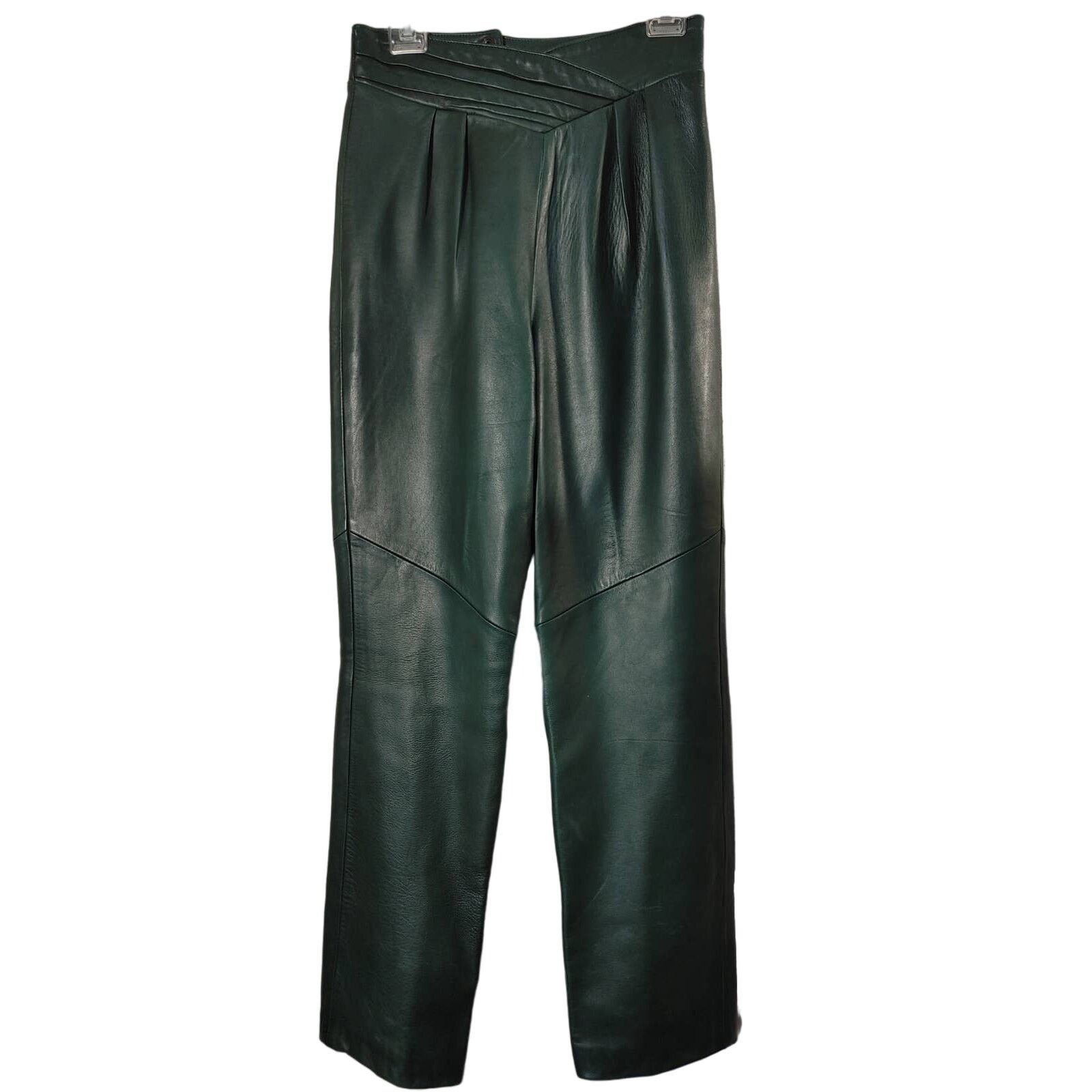 Vintage Vtg Continental Leather Fashions High Rise Green Pants 28 Size 28" / US 6 / IT 42 - 1 Thumbnail