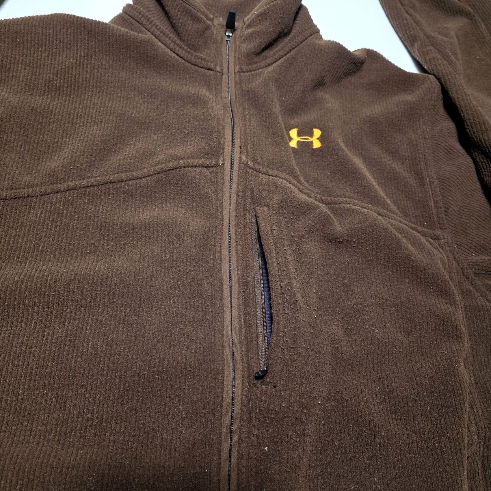 Under Armour Under Armour Jacket Men’s M Brown Orange Full Zip Pockets Fleece Mid-Length Athletic Casual Sports Size US M / EU 48-50 / 2 - 4 Thumbnail
