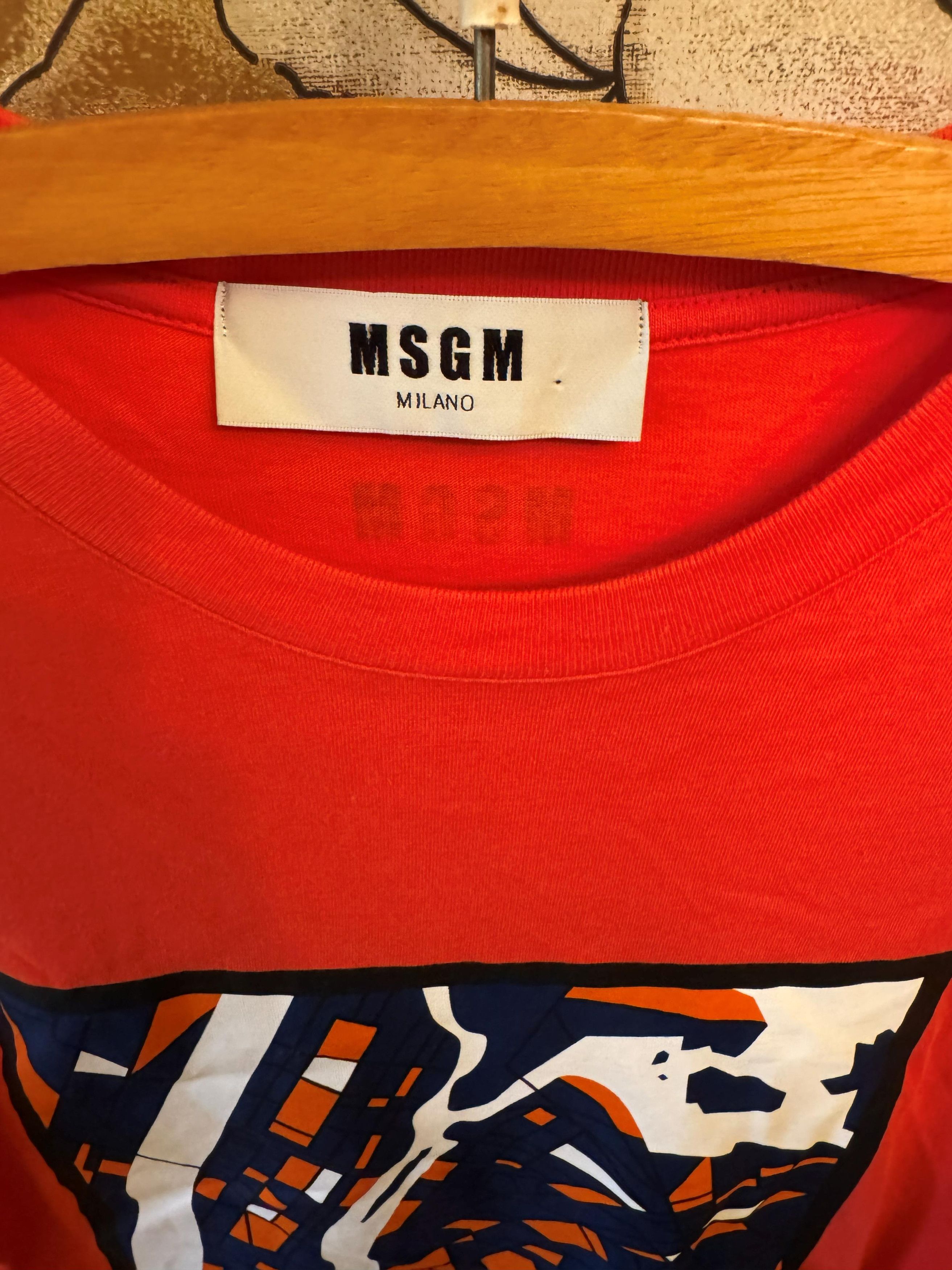 MSGM MSGM Milano New York Map Abstract Graphic T-Shirt Red Coral Size XS / US 0-2 / IT 36-38 - 2 Thumbnail