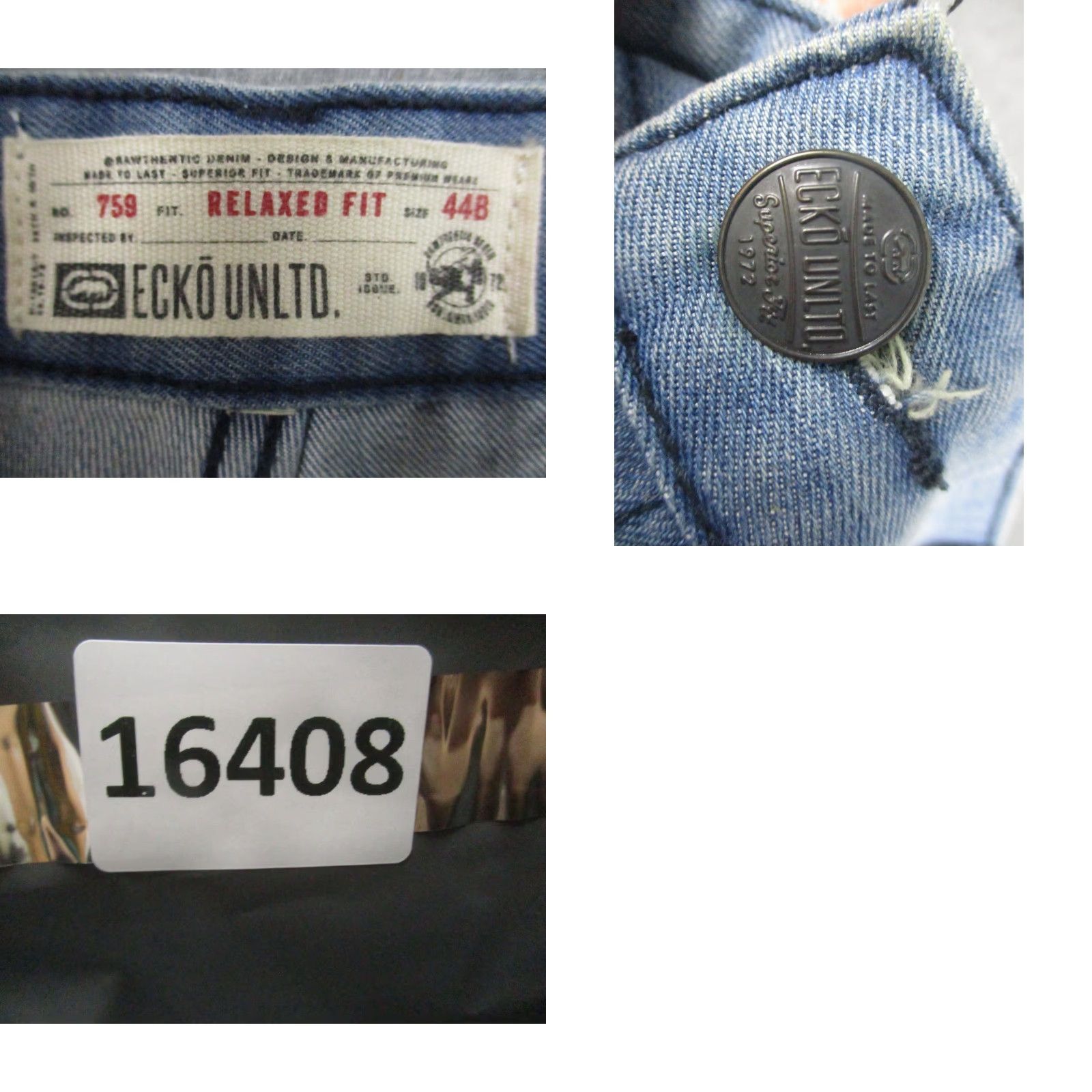 Ecko Unltd. Ecko Unltd Jeans Mens 44x31 Blue Relaxed Fit Distressed Denim Straight Leg Pants Size US 44 / EU 60 - 8 Thumbnail