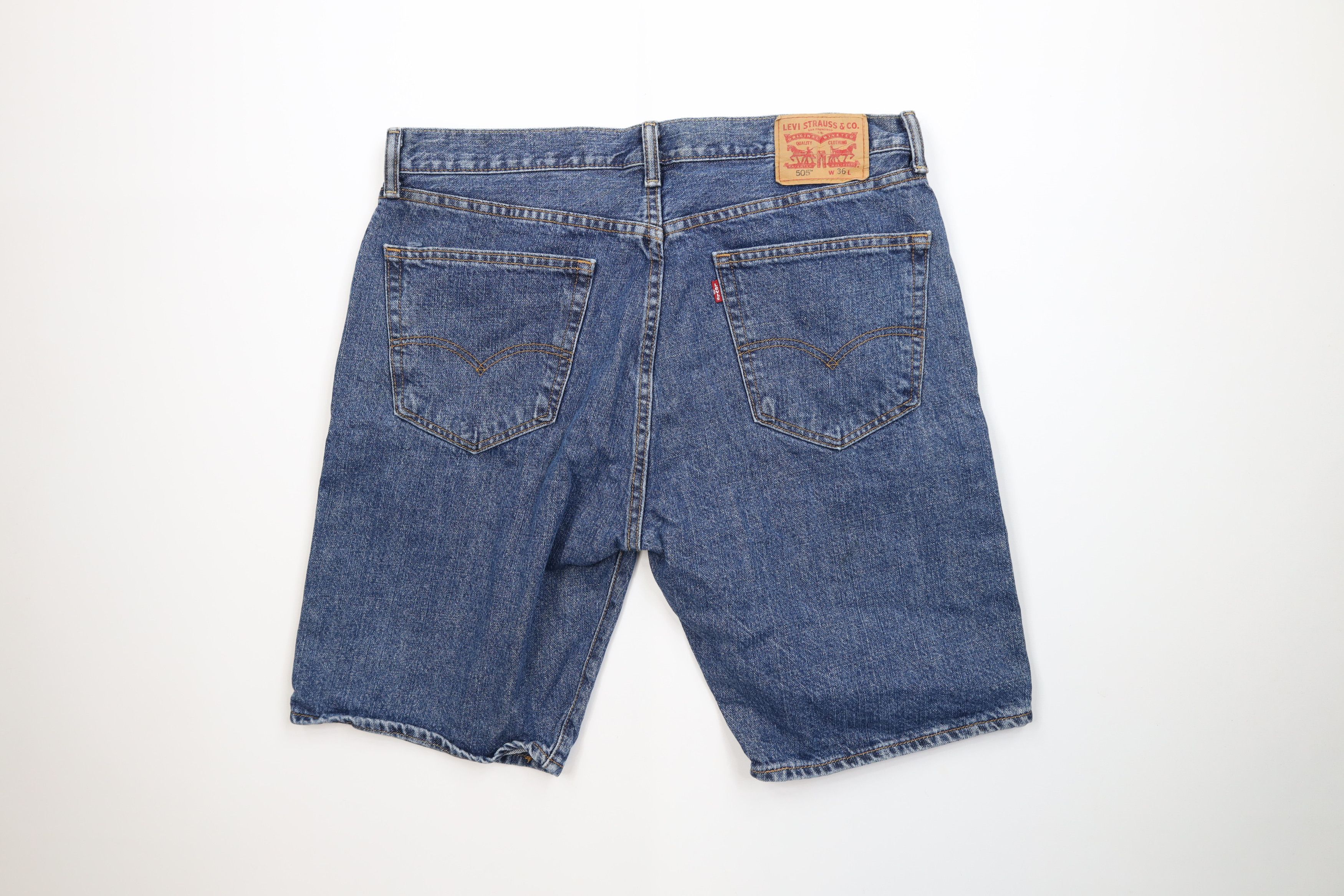 Levi's Vintage Y2K Levis 505 Regular Fit Denim Jean Shorts Jorts Size US 36 / EU 52 - 10 Thumbnail
