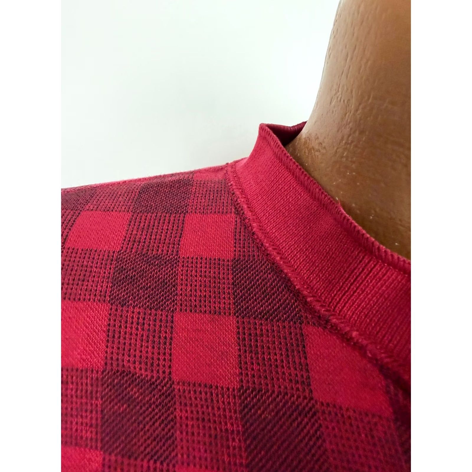 Eddie Bauer Vintage Eddie Bauer Henley Shirt Men M Red Check 90s Outdoors Cotton Knit Size US M / EU 48-50 / 2 - 4 Thumbnail