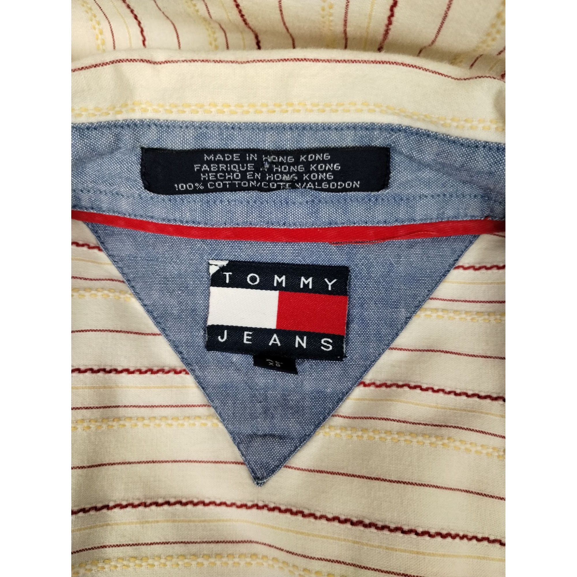 Tommy Jeans Tommy Jeans Mens XL Off White Beige Long Sleeve Button Down Size US XL / EU 56 / 4 - 11 Thumbnail