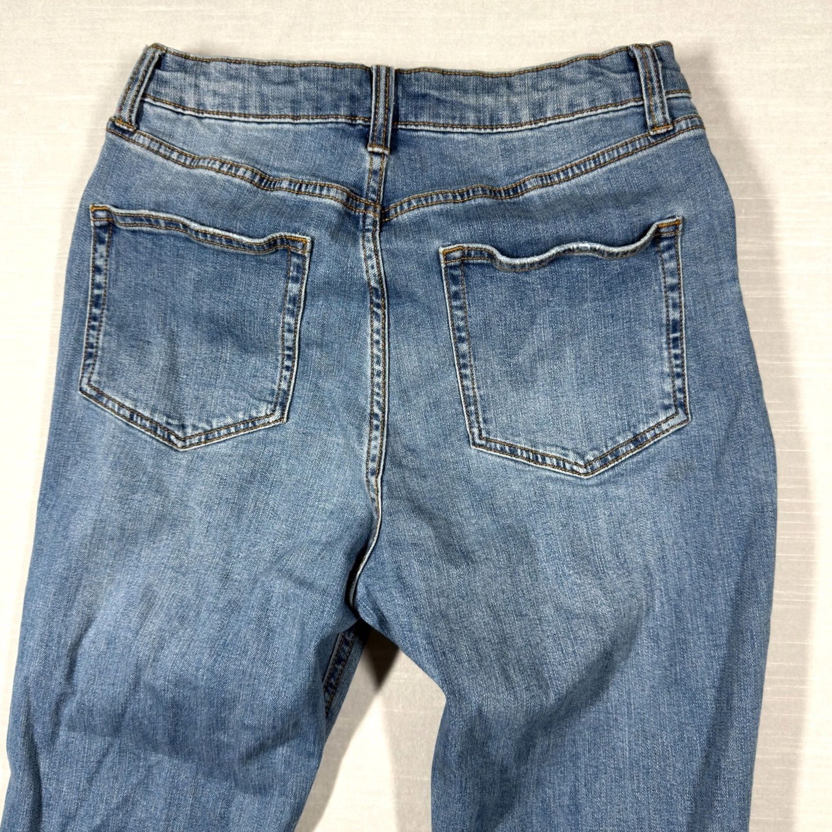 Vintage Wild Fable Jeans Womens 6 Blue Straight Leg Medium Washed Distressed Ripped Mom Jeans 90s Grunge Womens Size 28" / US 6 / IT 42 - 5 Thumbnail