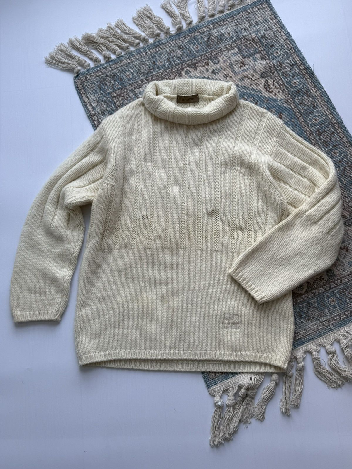 Left Hand Archive 90s Left Hand Massimo Osti Lambswool Knit Sweater Size US L / EU 52-54 / 3 - 1 Thumbnail