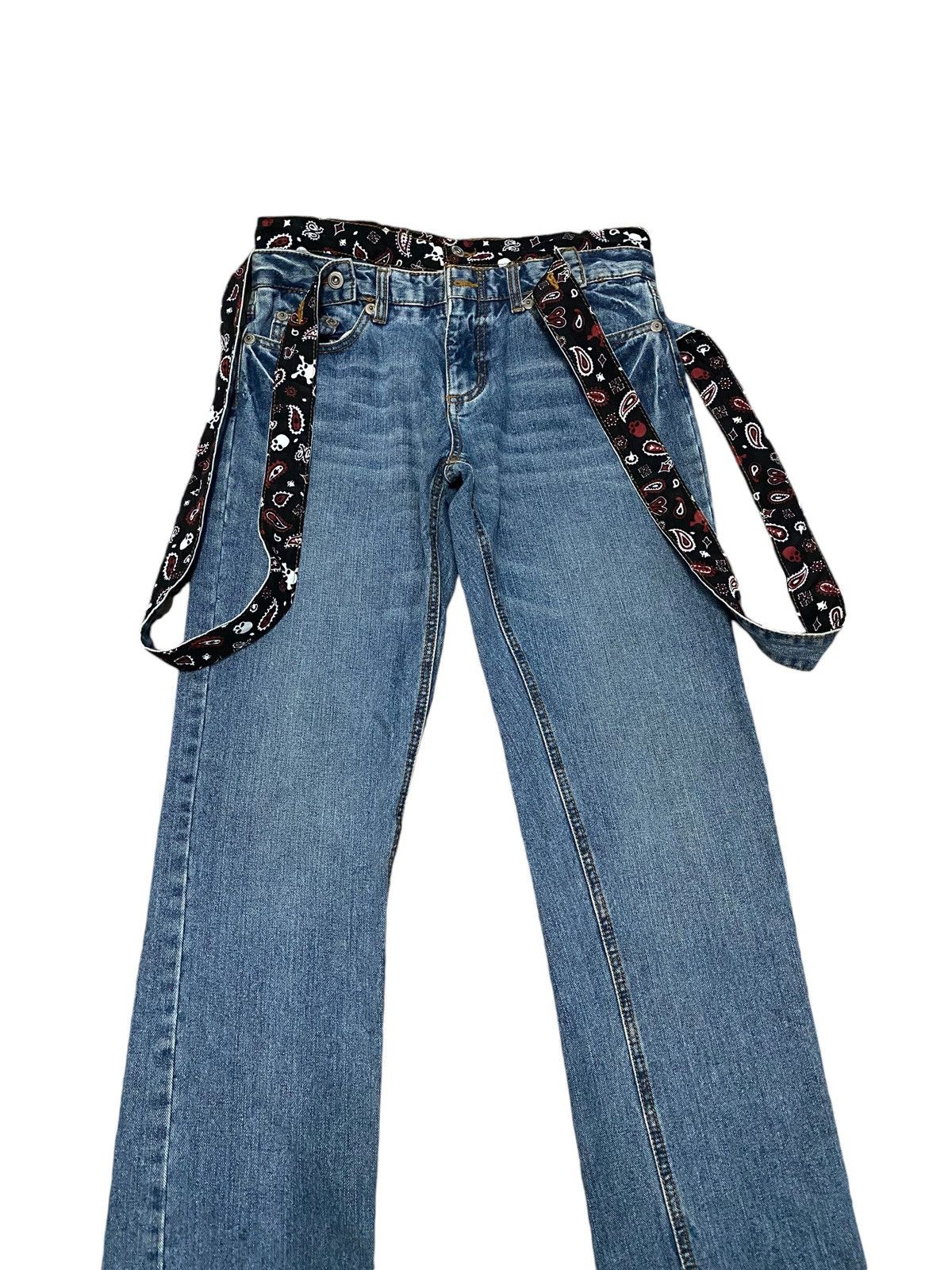 Designer Streetwear X japanese brand Double waist jeans Size US 31 - 3 Thumbnail