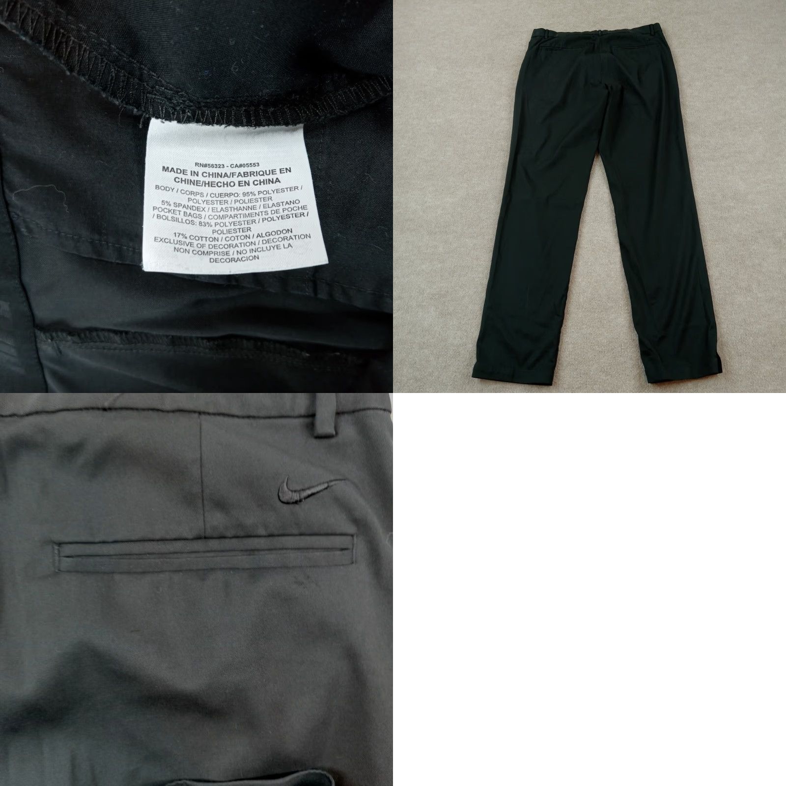Nike Nike Mens Golf Pants Extra Large 34x34 Black Straight Leg Standard Fit Dri Fit Stretch Size US 34 / EU 50 - 8 Thumbnail