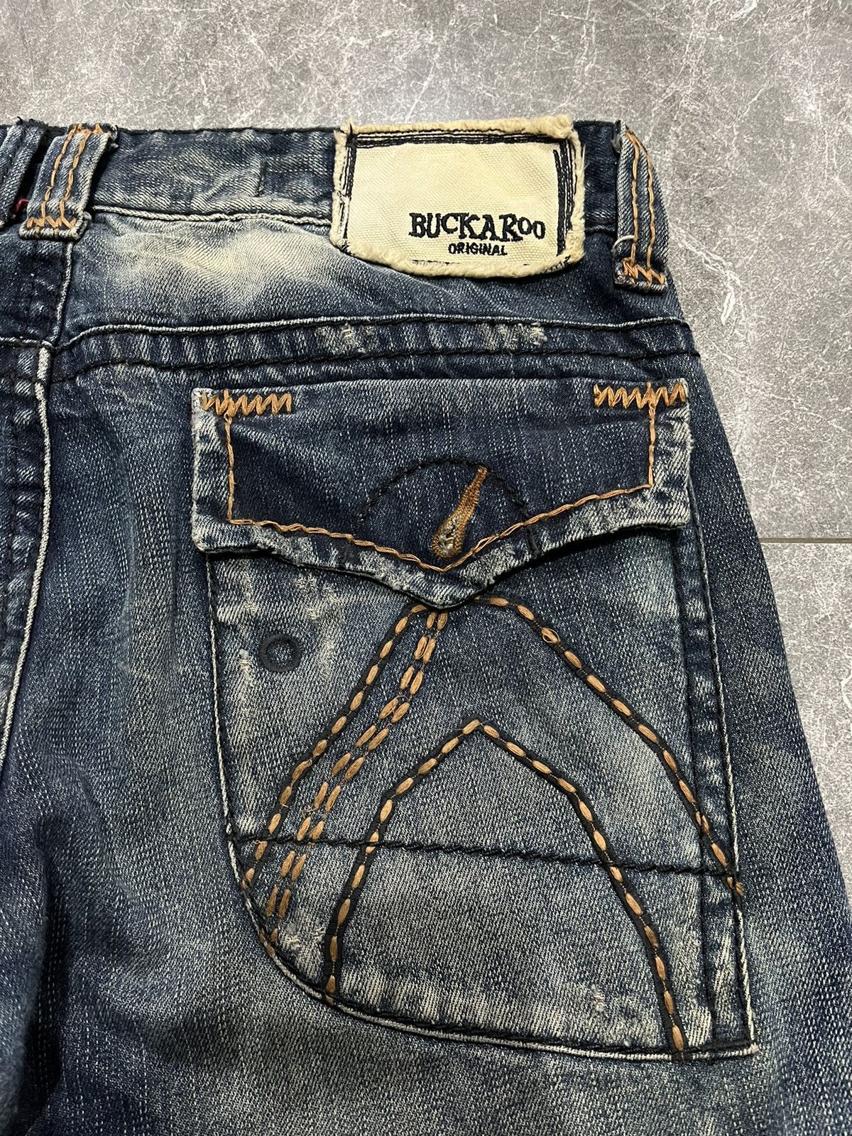 If Six Was Nine Y2K Flared Buckaroo Distress Jeans Size US 32 / EU 48 - 3 Thumbnail