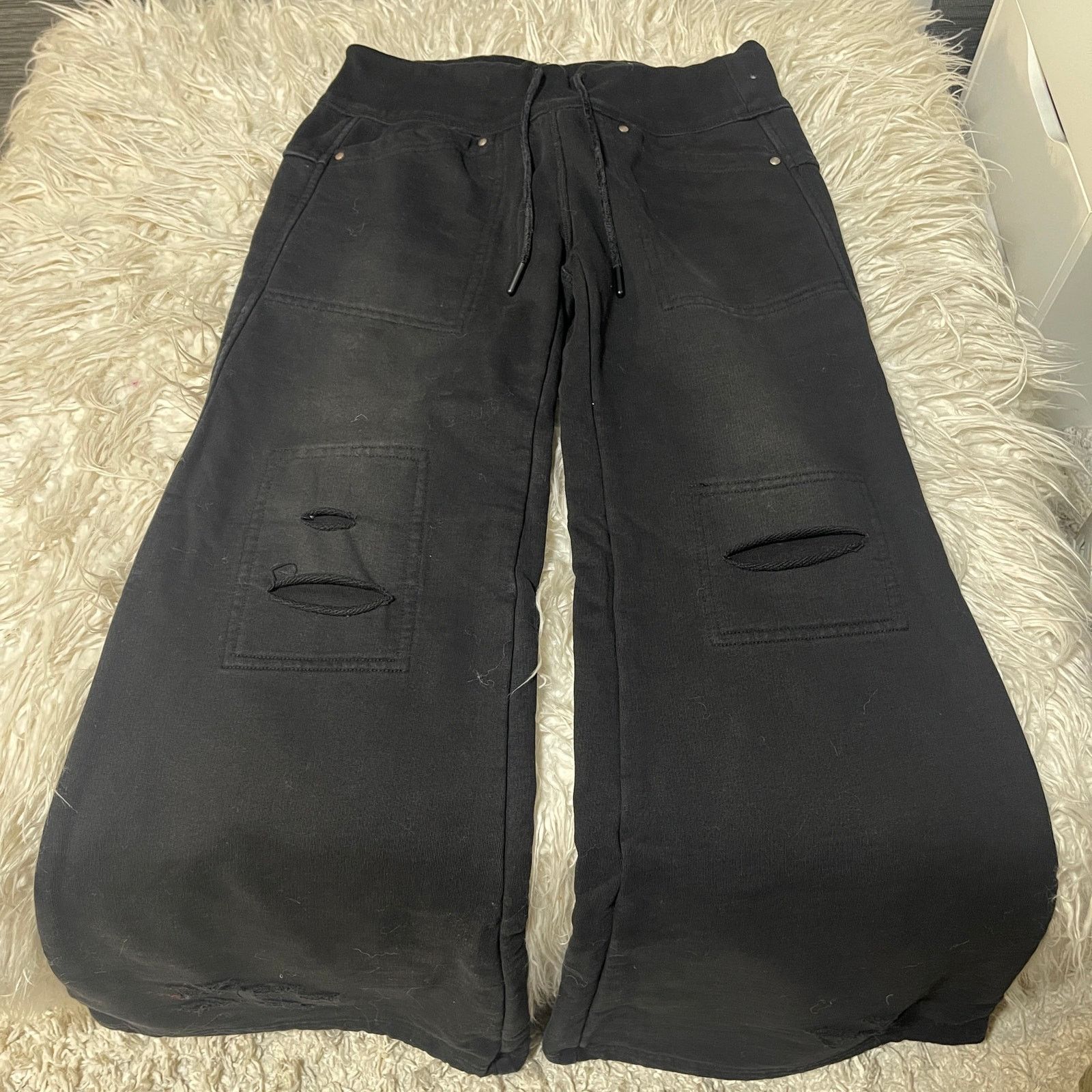 Japanese Brand Japanese Brand Distressed Ripped Baggy Flared Sweatpants Size 30" / US 8 / IT 44 - 6 Thumbnail