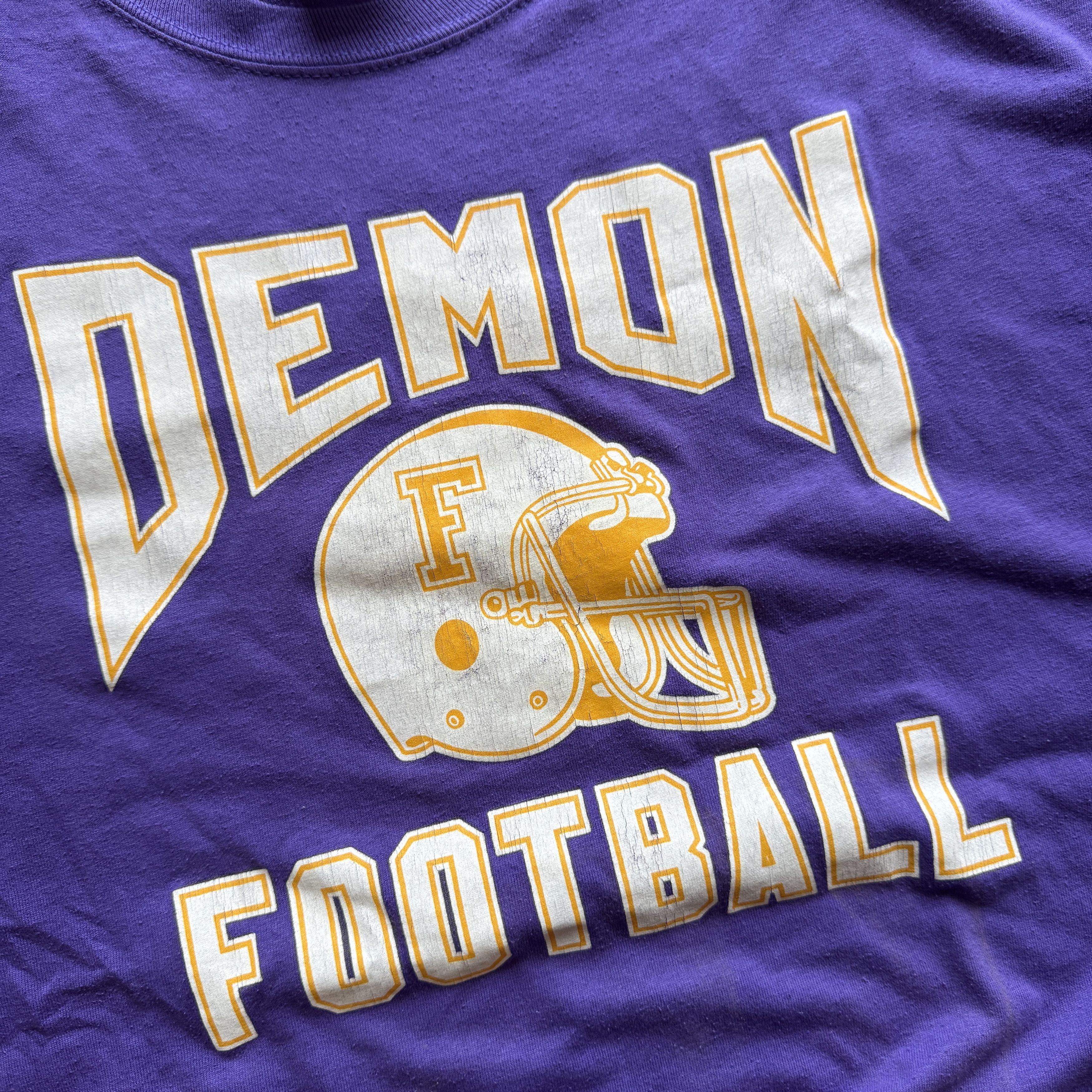 Vintage Vintage Demon Football T-Shirt Size US XL / EU 56 / 4 - 2 Thumbnail