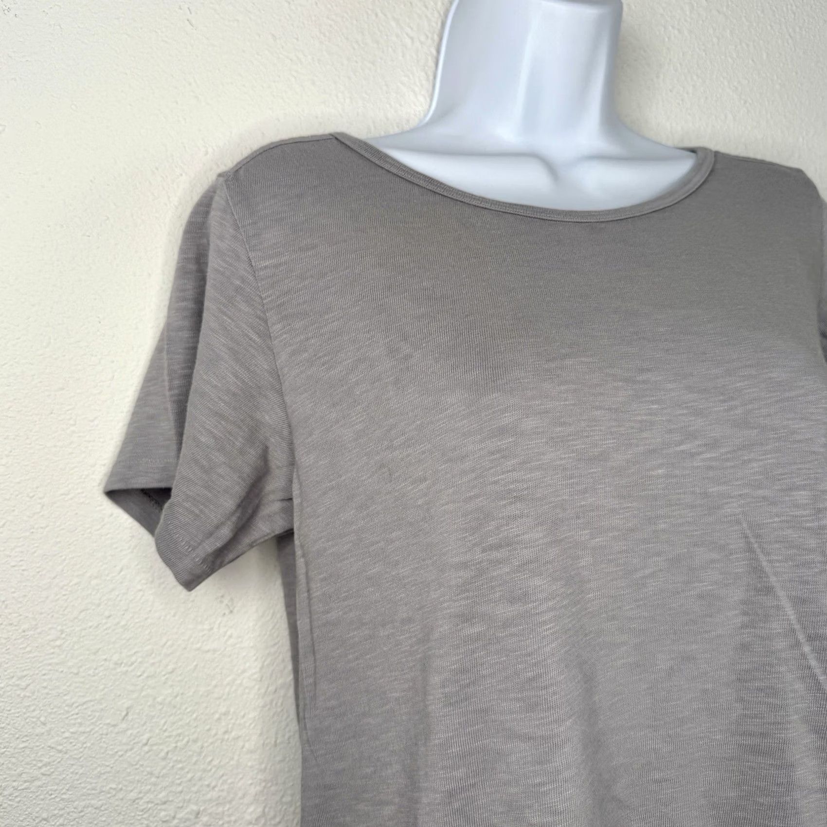 Vintage American Giant T-Shirt Gray Short Sleeve Women L Crew Neck 100% Cotton Slim Slits Size L / US 10 / IT 46 - 3 Thumbnail