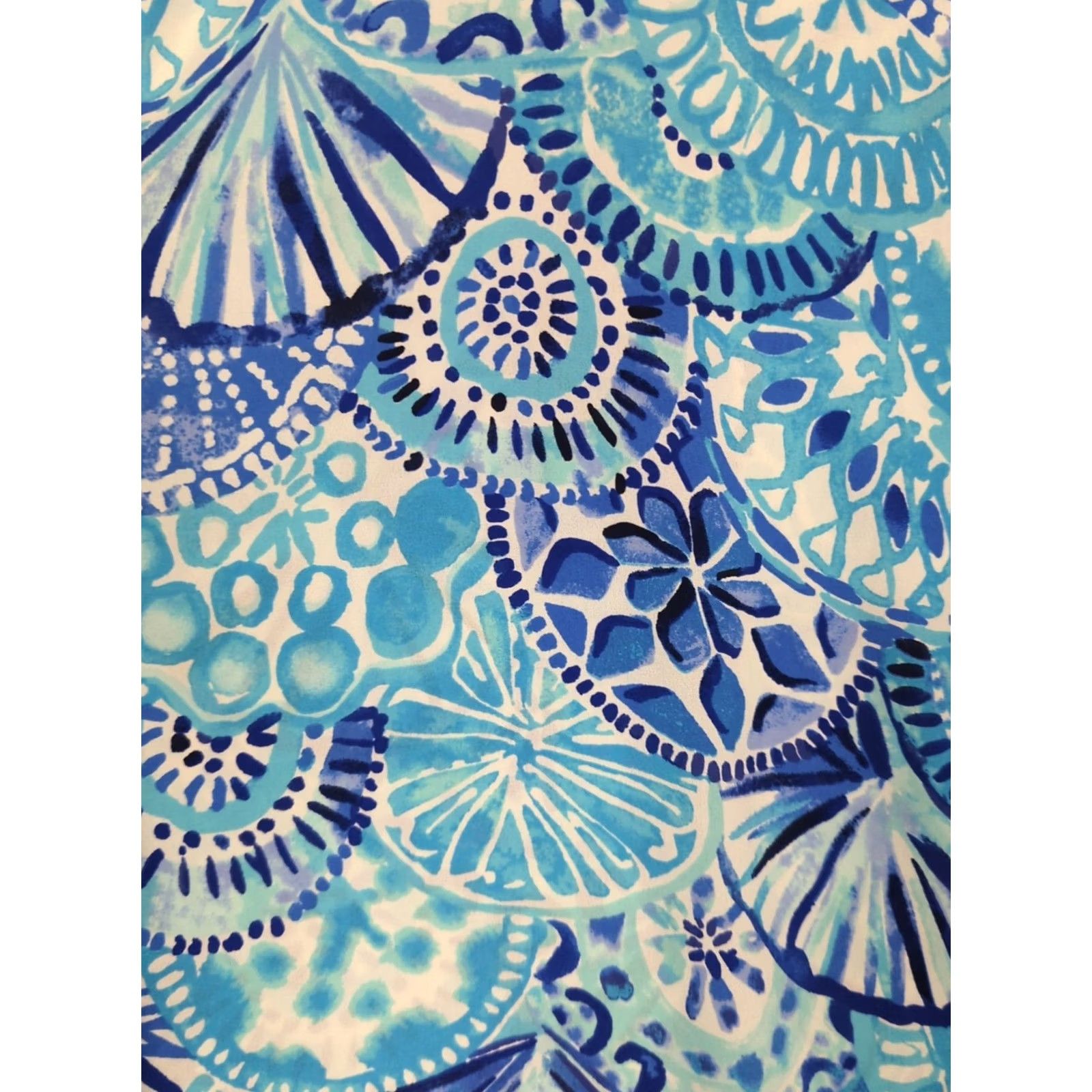 Lilly Pulitzer Lilly Pulitzer Cover Up Women Size S Blue Sea Shell Pattern Lightweight Beach Cruise Resort Size ONE SIZE - 2 Thumbnail