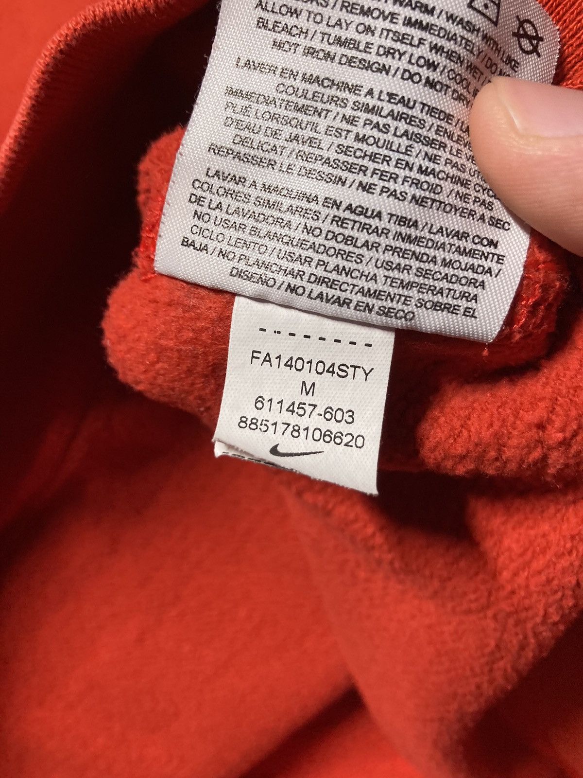 Nike × Vintage ⛩️Vintage Nike Hoodie Small Logo Red Y2K Baggy Old Faded Size US M / EU 48-50 / 2 - 4 Thumbnail